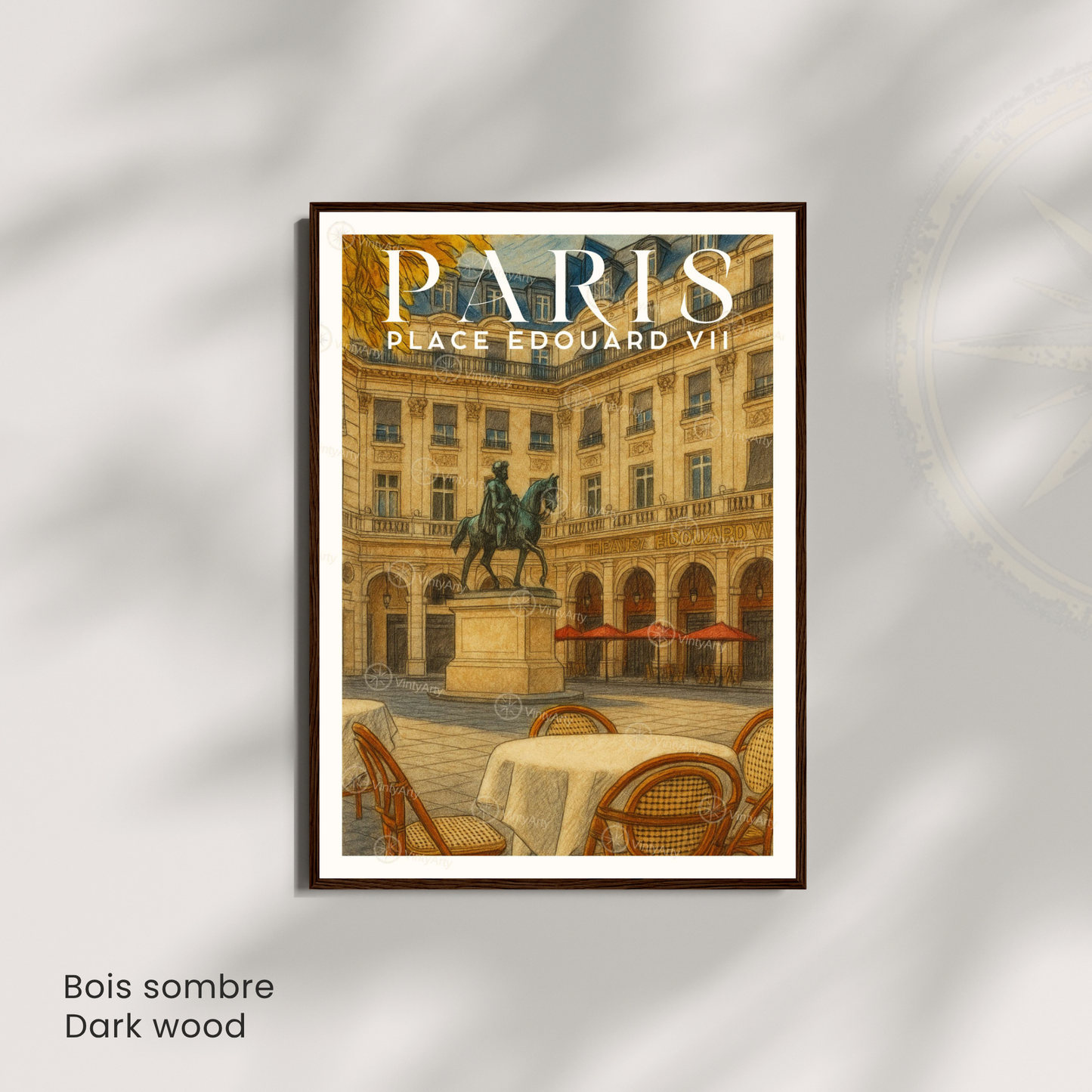 Affiche Paris | Poster Déco Place Édouard-VII | Affiche France