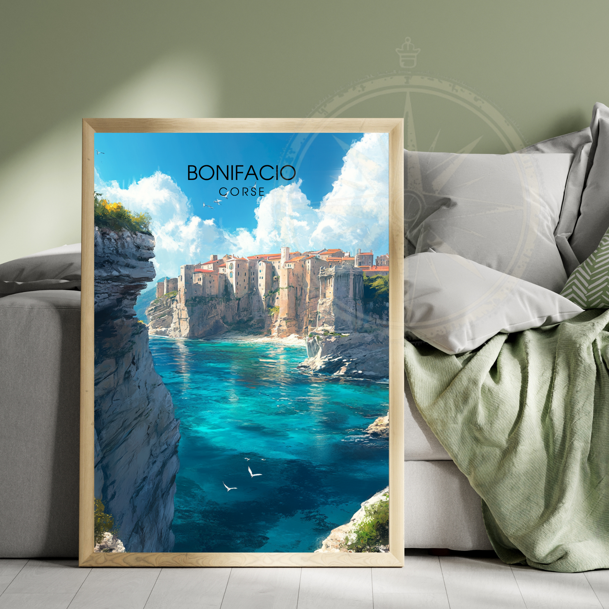 Affiche Bonifacio | Poster décoratif Corse | Affiche Corse