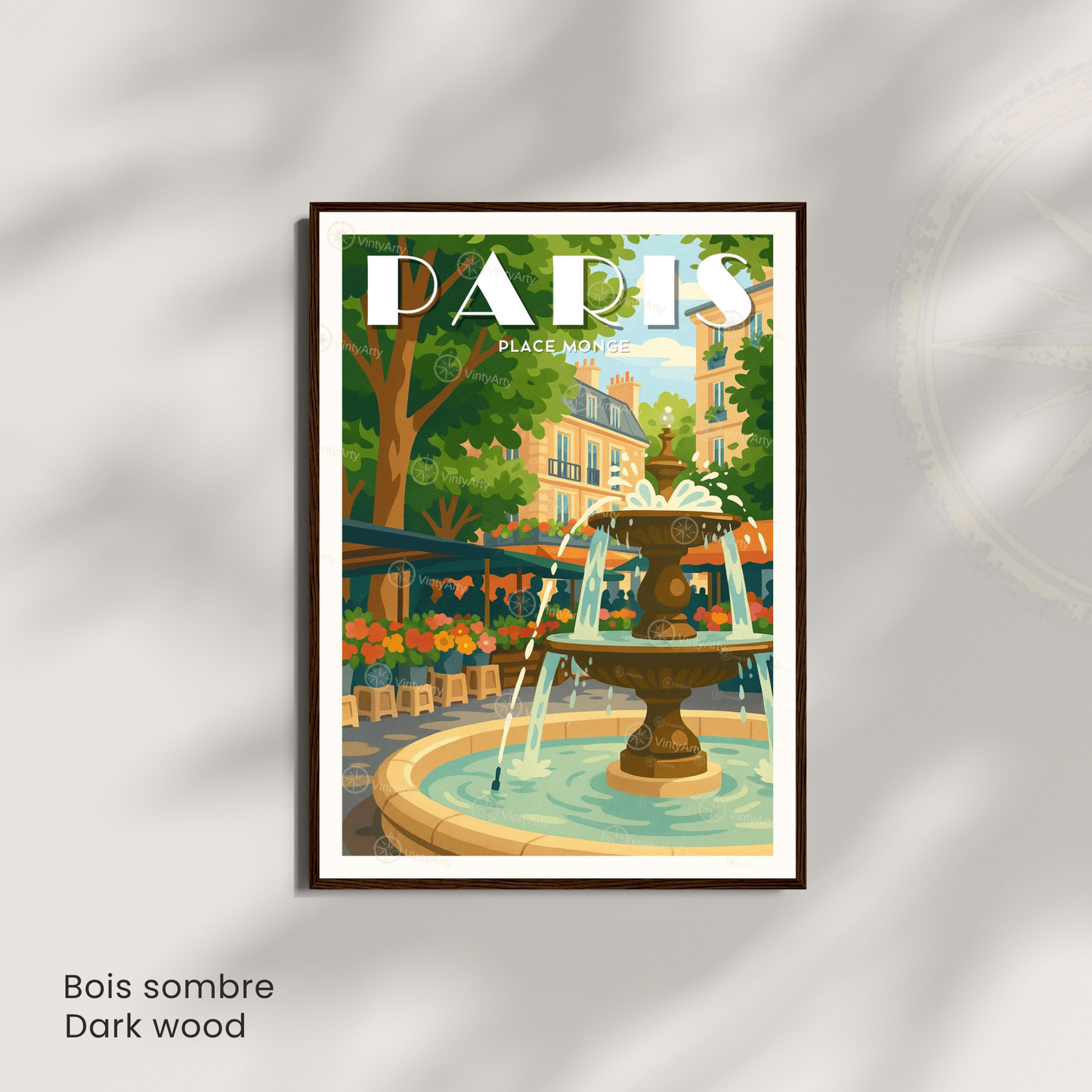 Affiche Paris | Poster Place Monge | Affiche France
