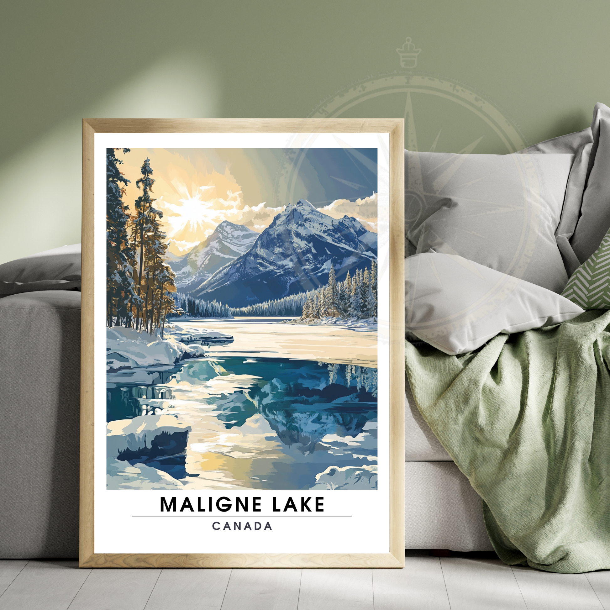 Affiche Lac Maligne | Poster de voyage Canada | Affiche Lac
