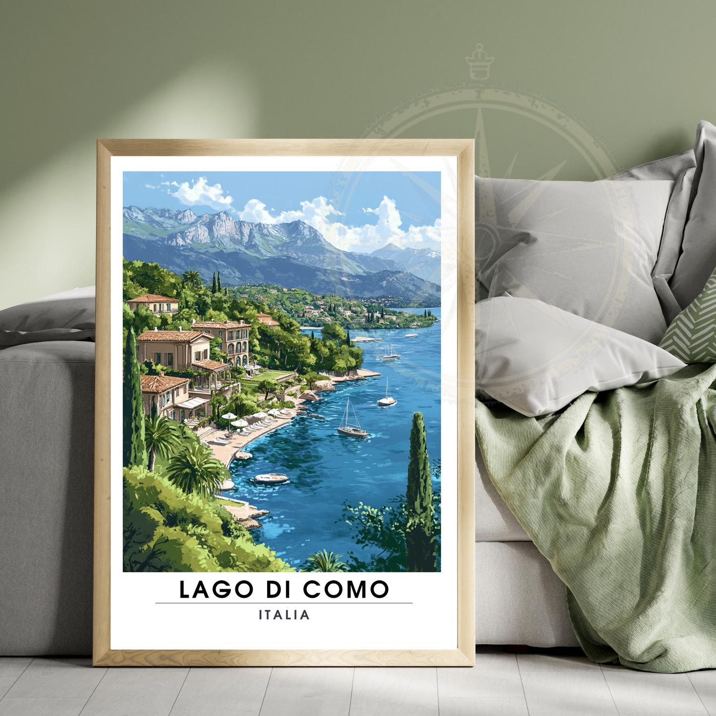 Affiche Lac de Côme | Impression de voyage Italie | Affiche Lac