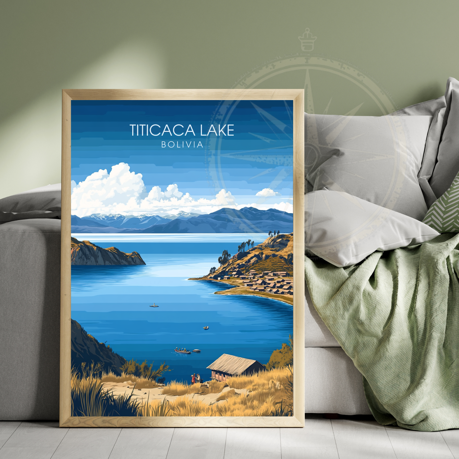 Affiche Lac Titicaca | Poster de voyage Bolivie | Affiche Lac