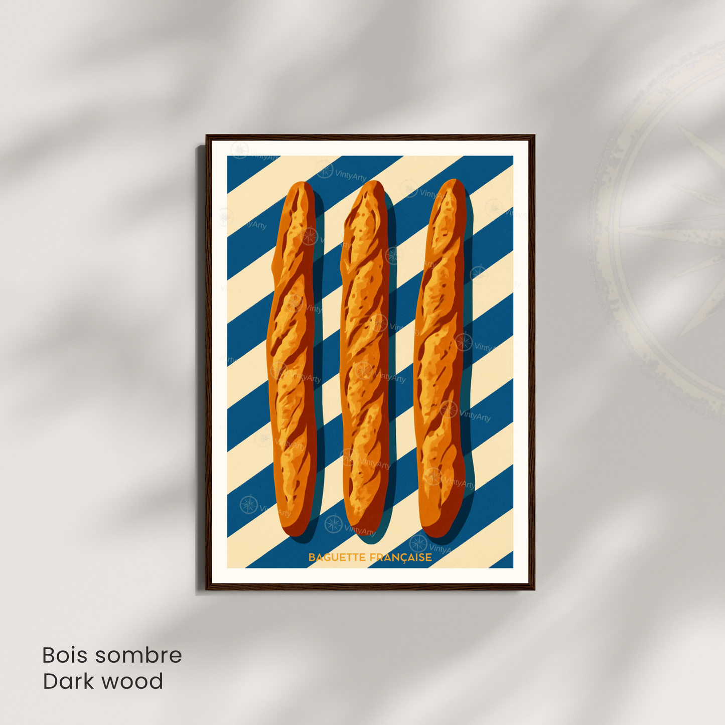 Affiche Paris | Poster artistique baguette française | Affiche France