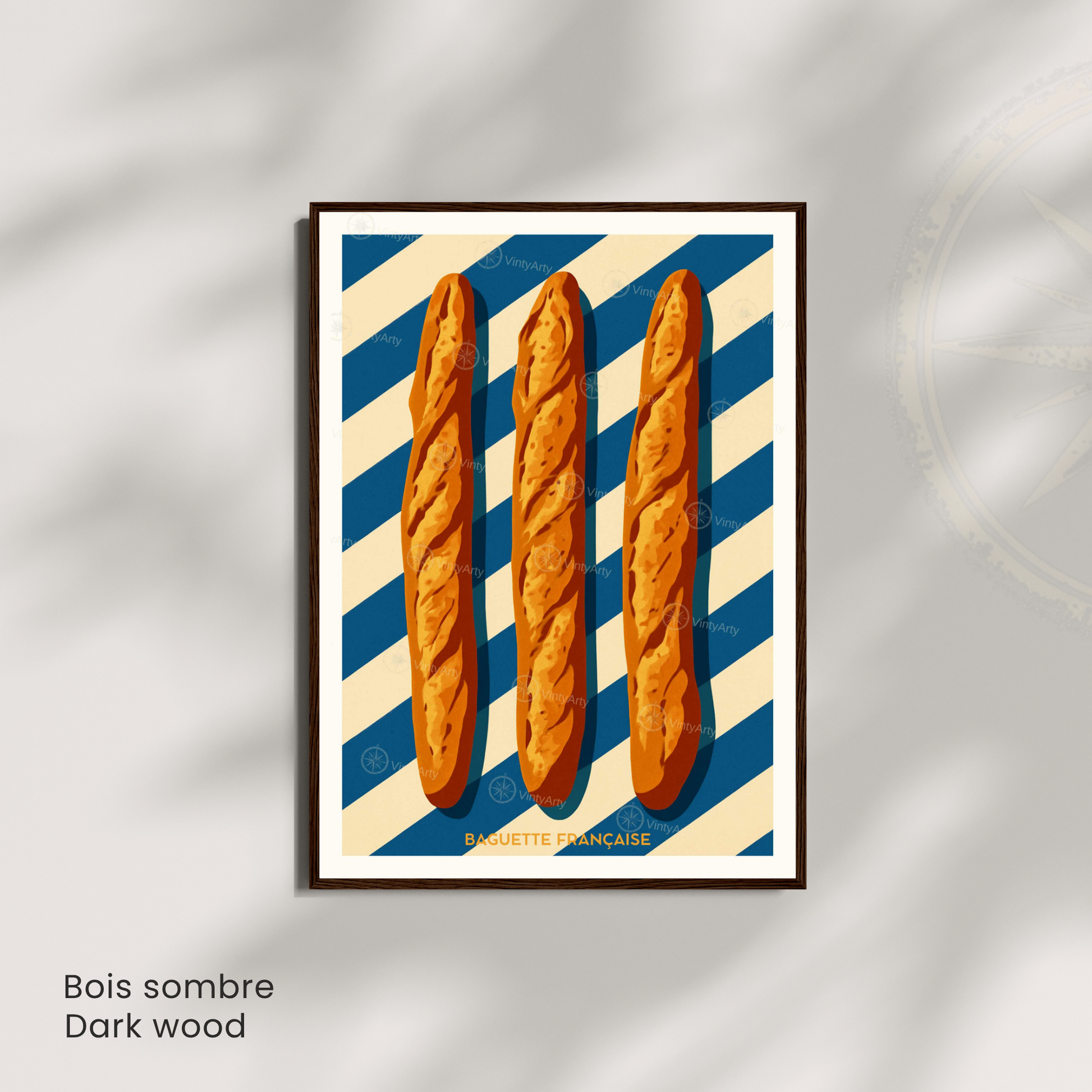 Affiche Paris | Poster artistique baguette française | Affiche France