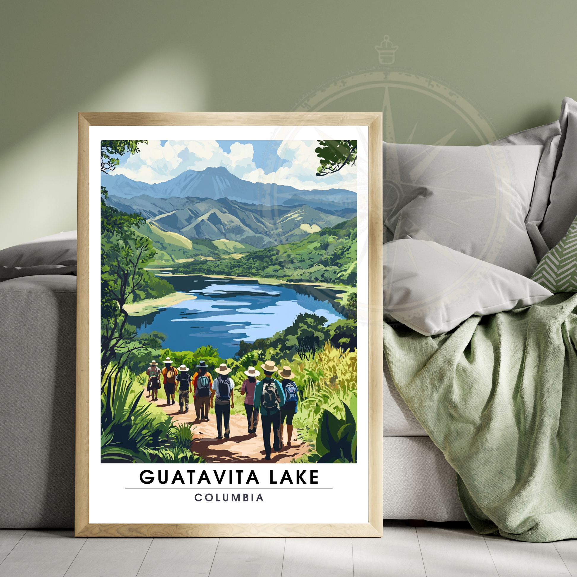 Affiche Lac Guatavita | Poster de voyage Columbia | Affiche Lac