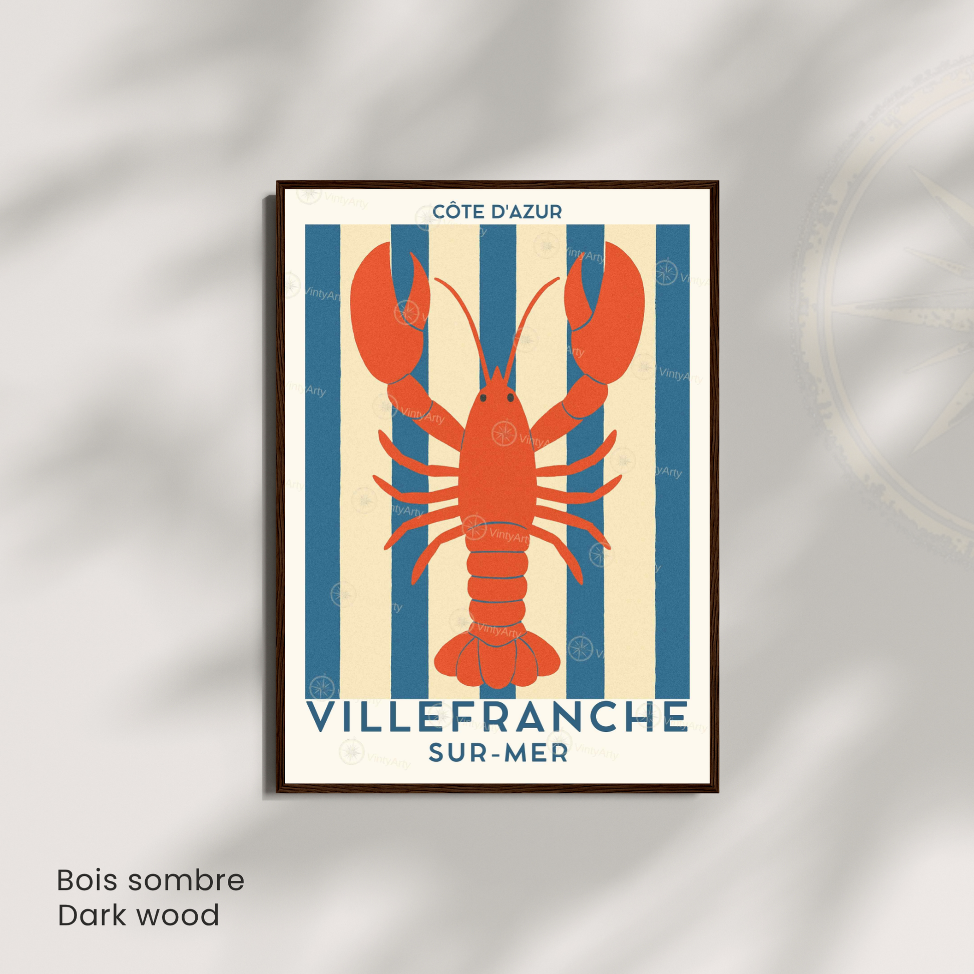 Affiche Villefranche-sur-Mer | Art mural France | Affiche Côte d'Azur