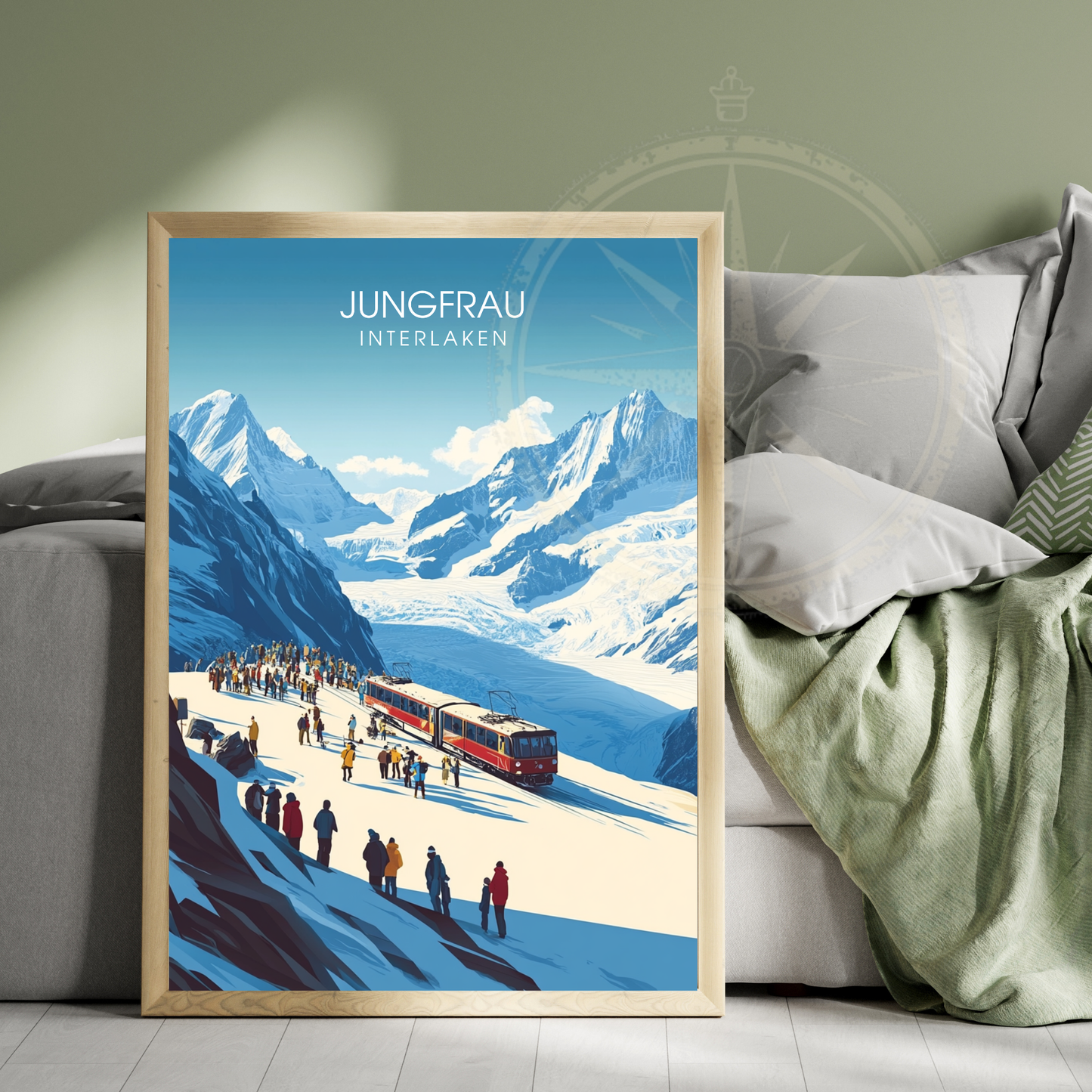 Affiche Jungfrau Interlaken | Impression de voyage Suisse | Affiche Suisse