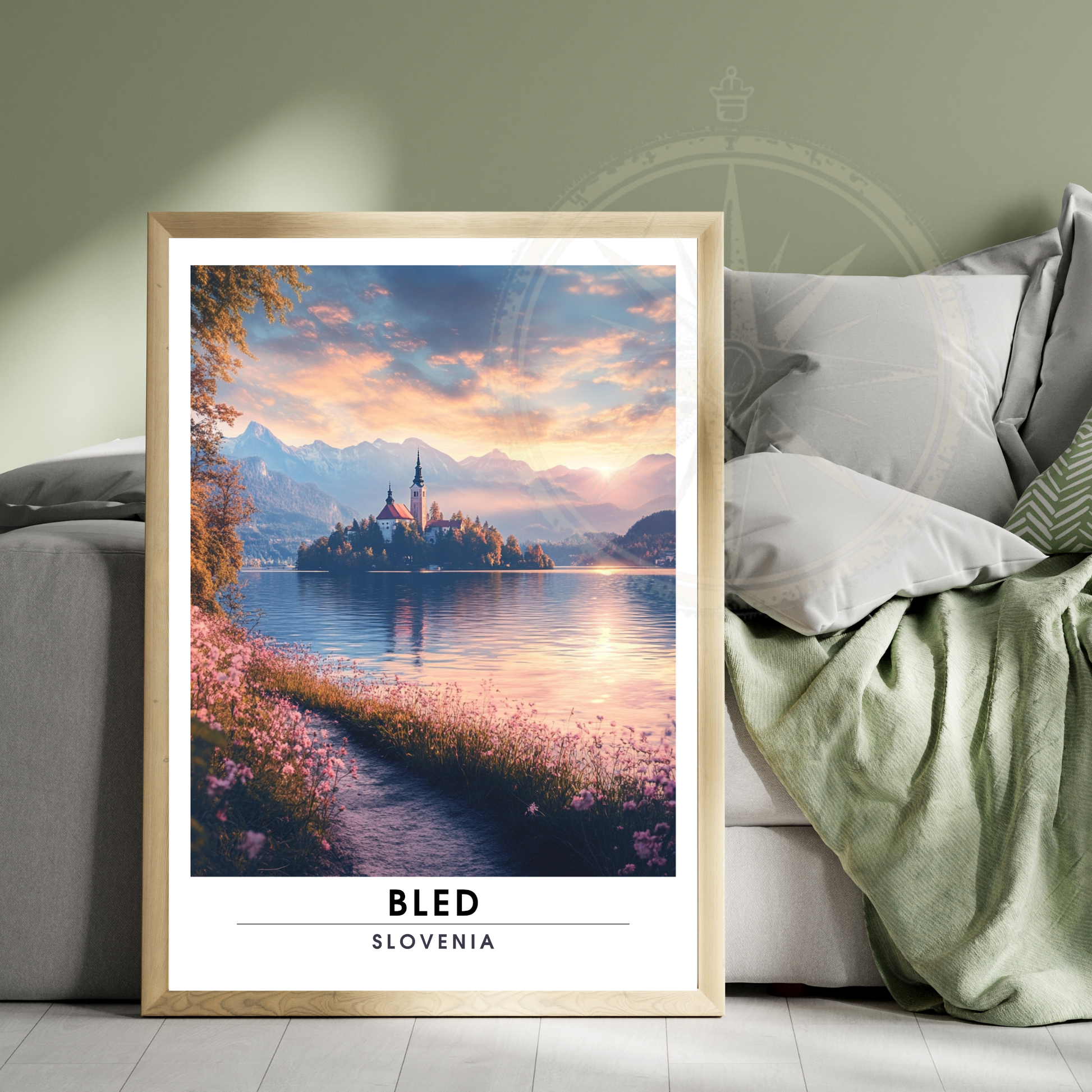 Affiche Bled | Impression de voyage Slovénie | Affiche Slovénie