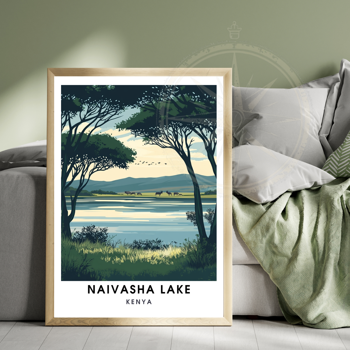 Affiche Lac Naivasha | Impression Kenya | Affiche Lac