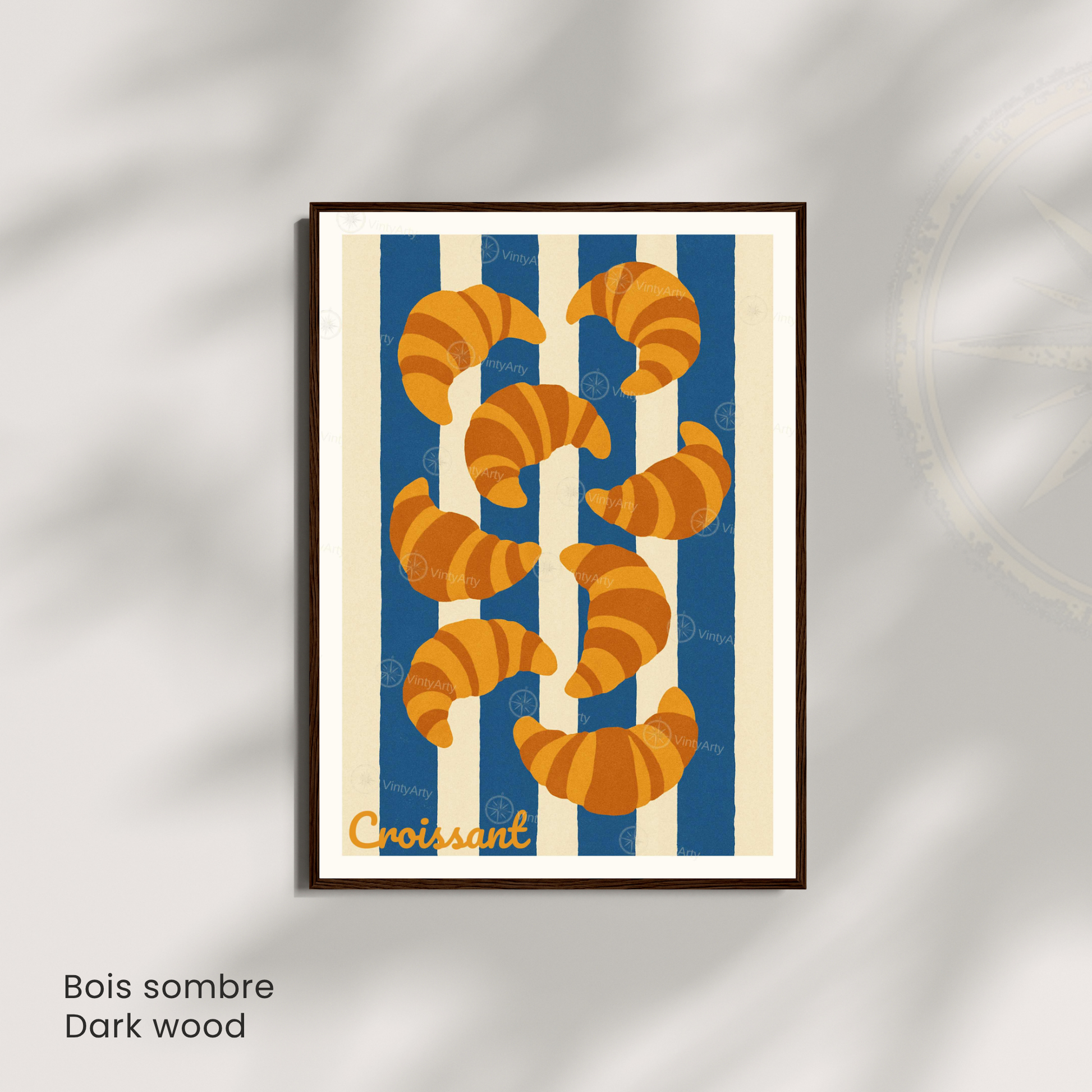 Affiche Paris | Poster déco croissant | Affiche France