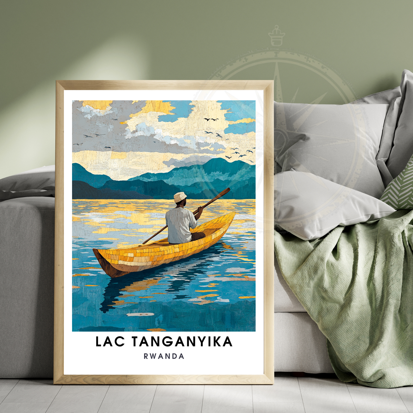 Affiche Lac Tanganyika | Impression de voyage Rwanda | Affiche Lac