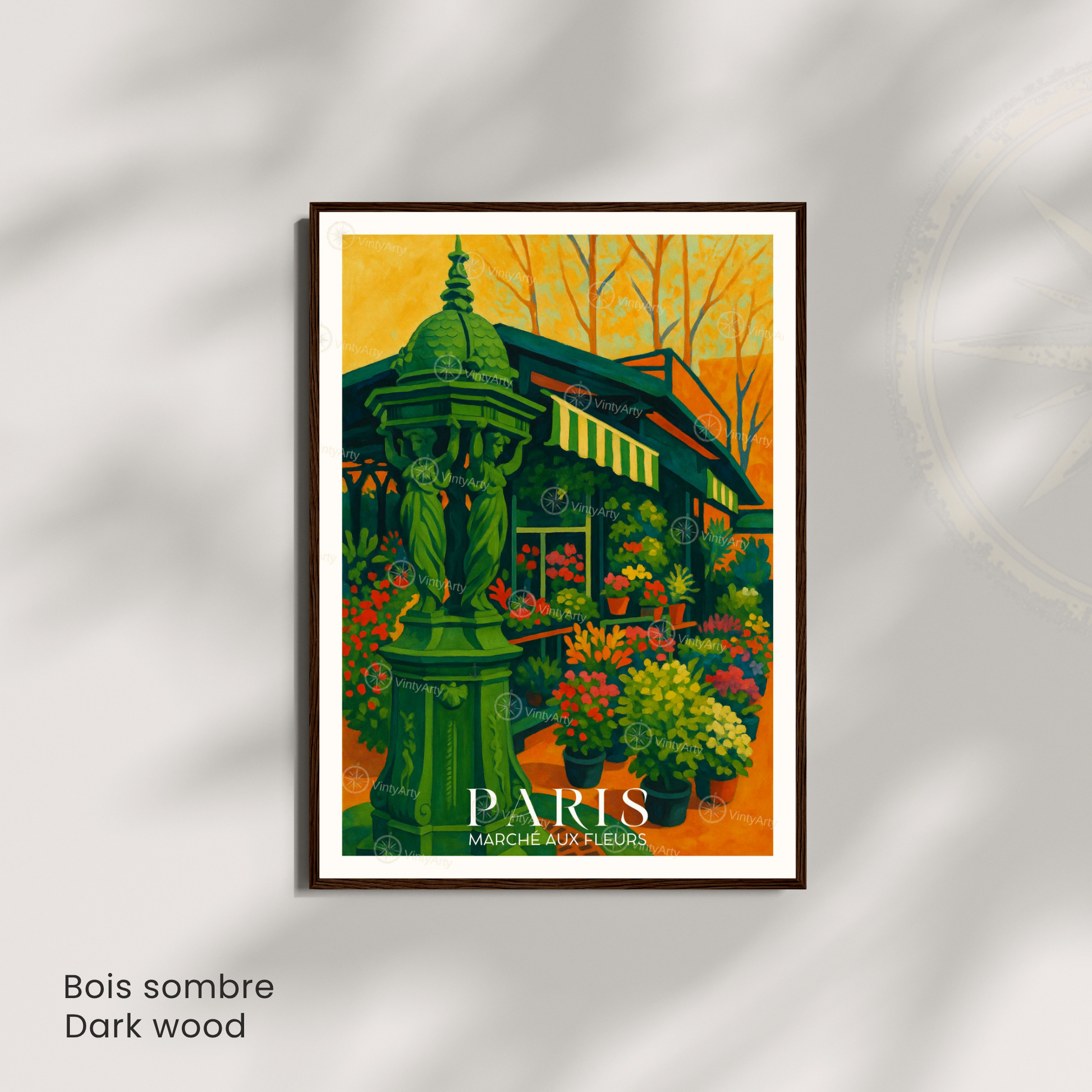 Affiche Paris | Poster Marché aux fleurs | Affiche France