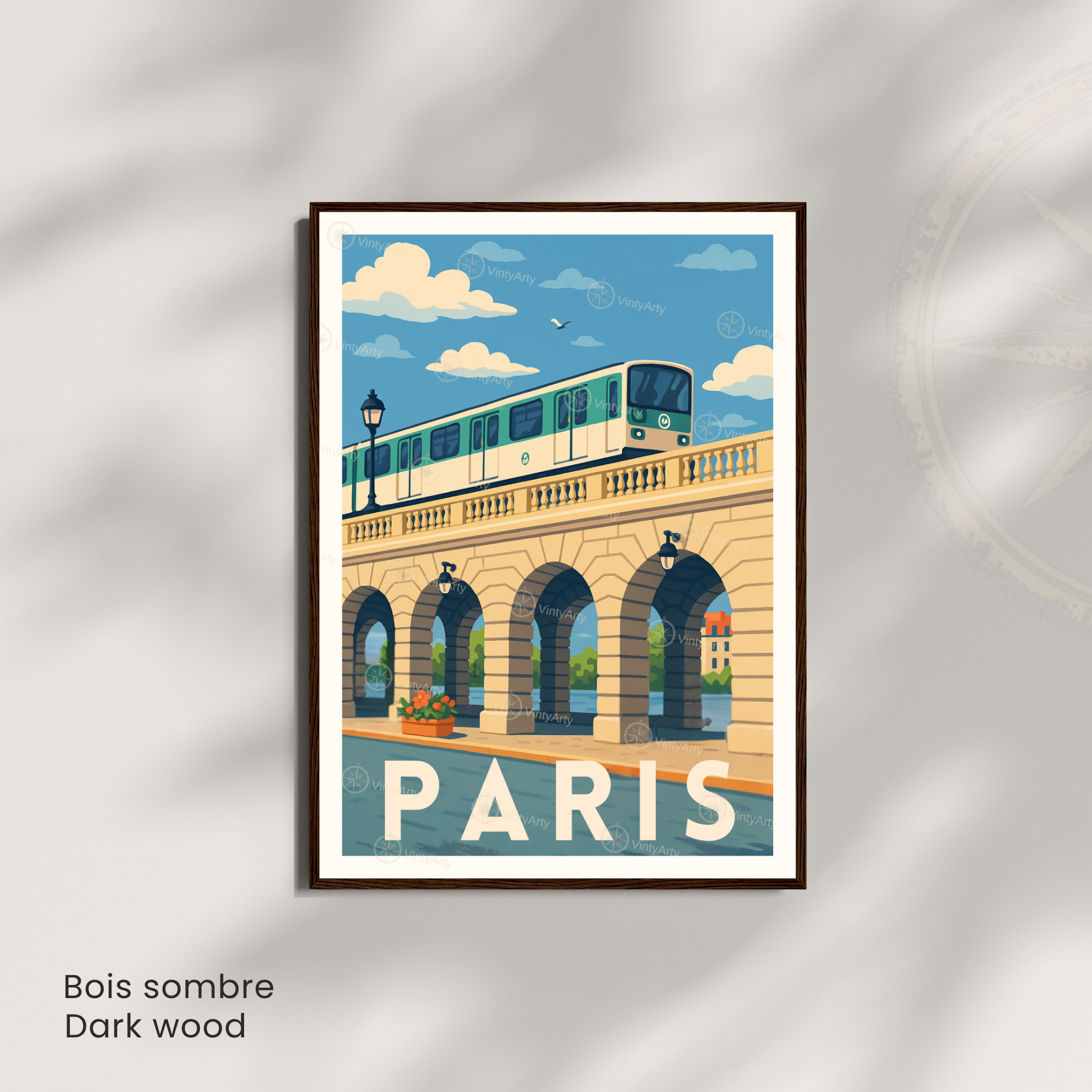 Affiche Paris | Poster de voyage Métro | Affiche France