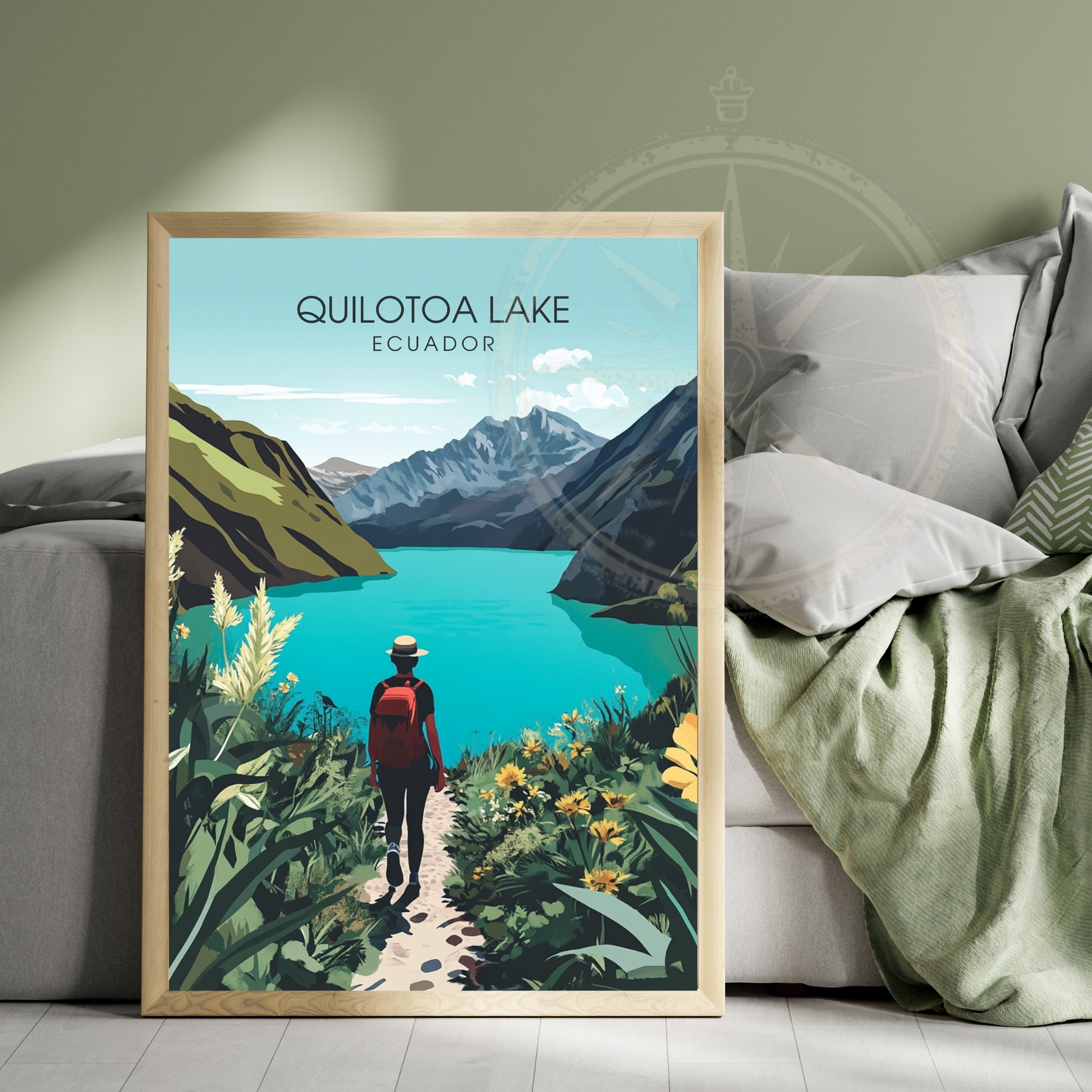 Affiche Lac Quilotoa | Impression Équateur | Affiche Lac