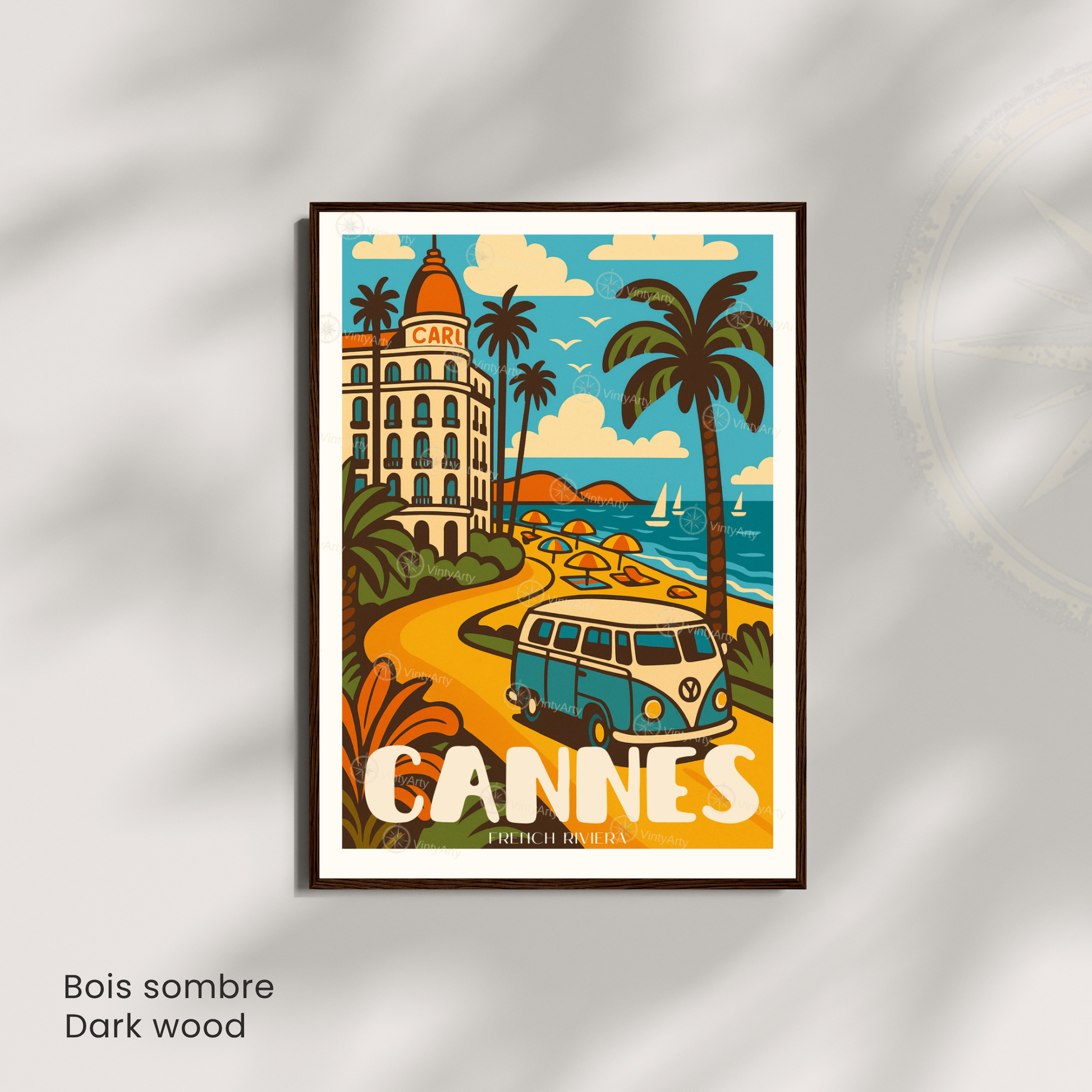 Affiche Cannes | Poster de voyage French Riviera | Affiche France