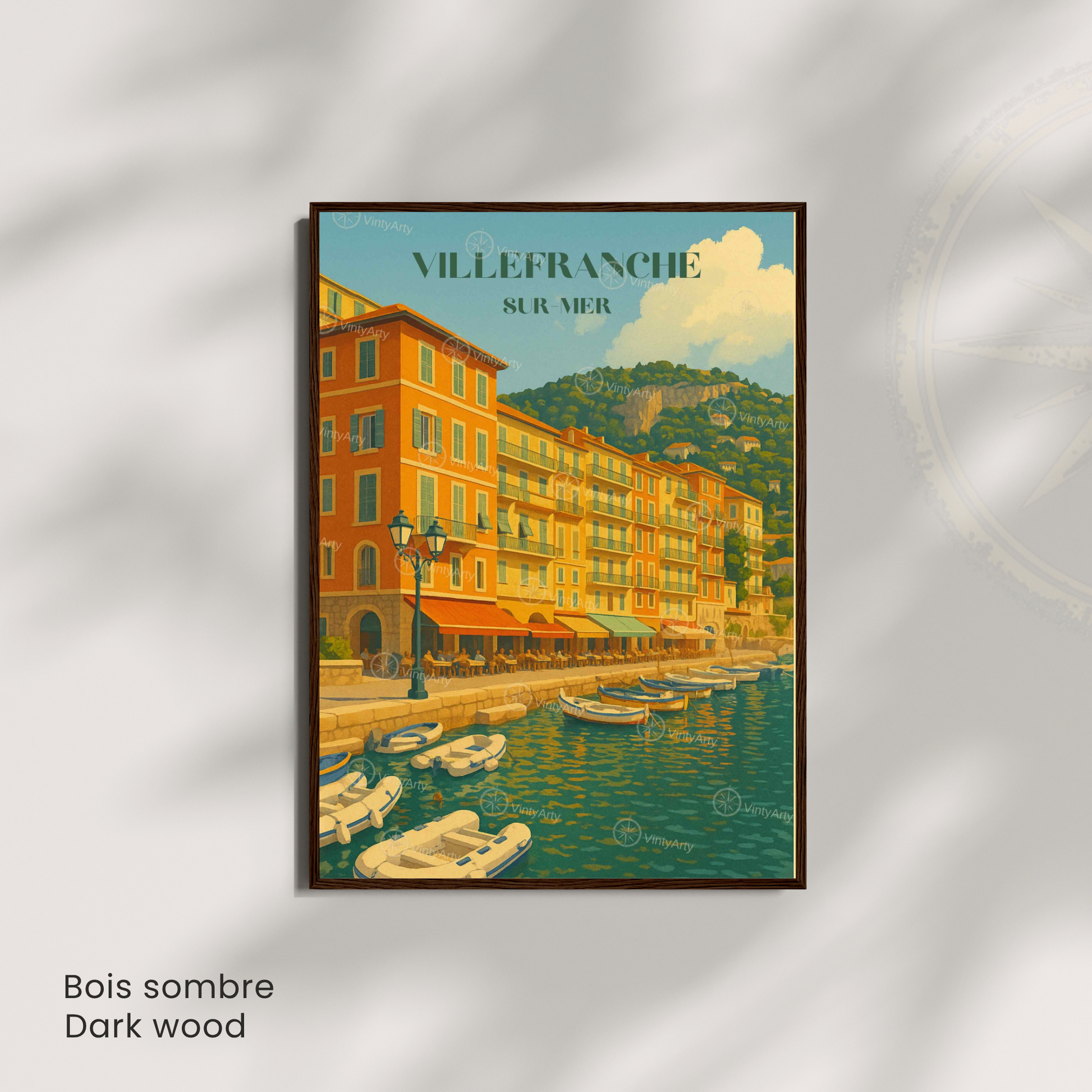 Affiche Villefranche-sur-Mer | Impression artistique France | Affiche Côte d'Azur