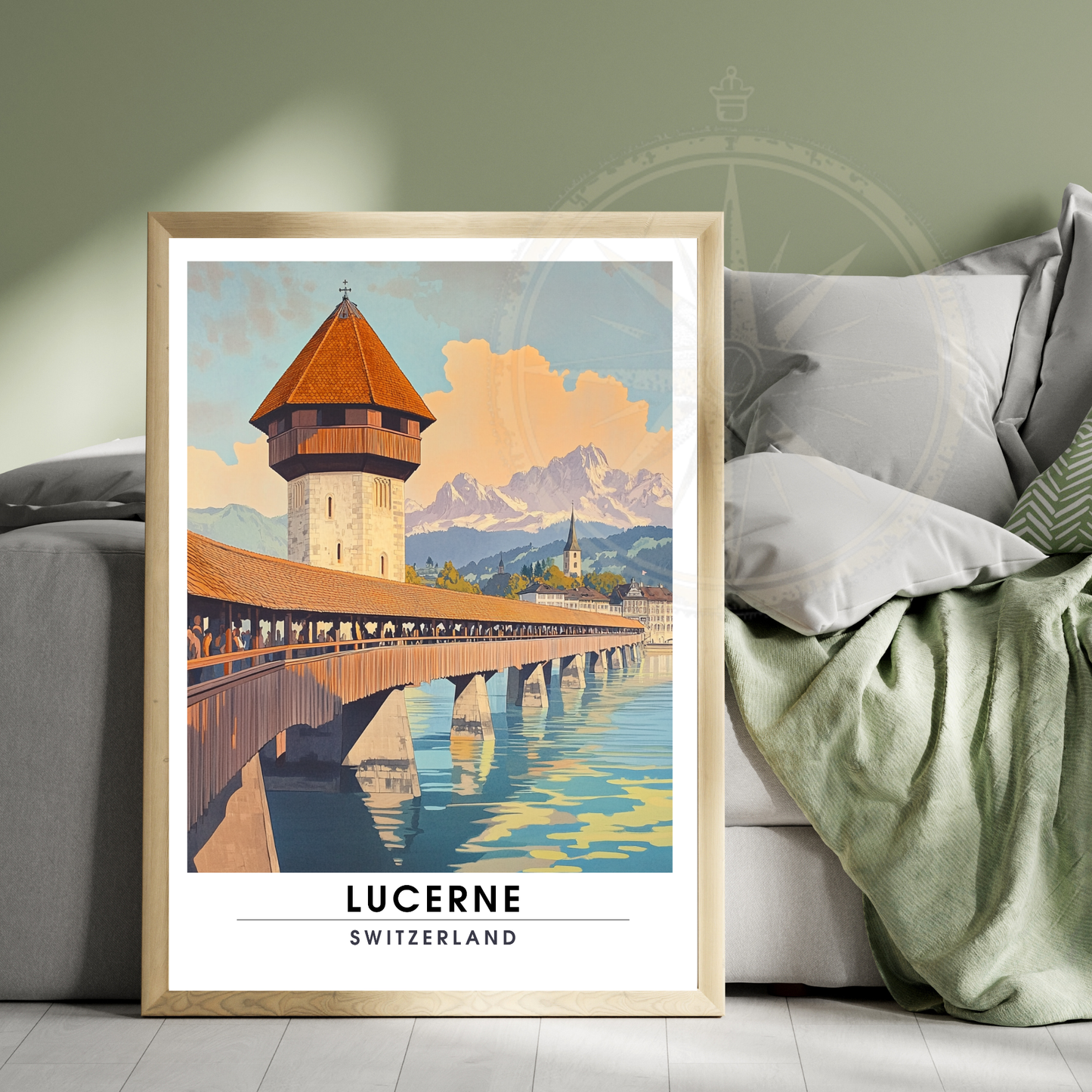 Affiche Lucerne | Poster de voyage Suisse | Affiche Suisse