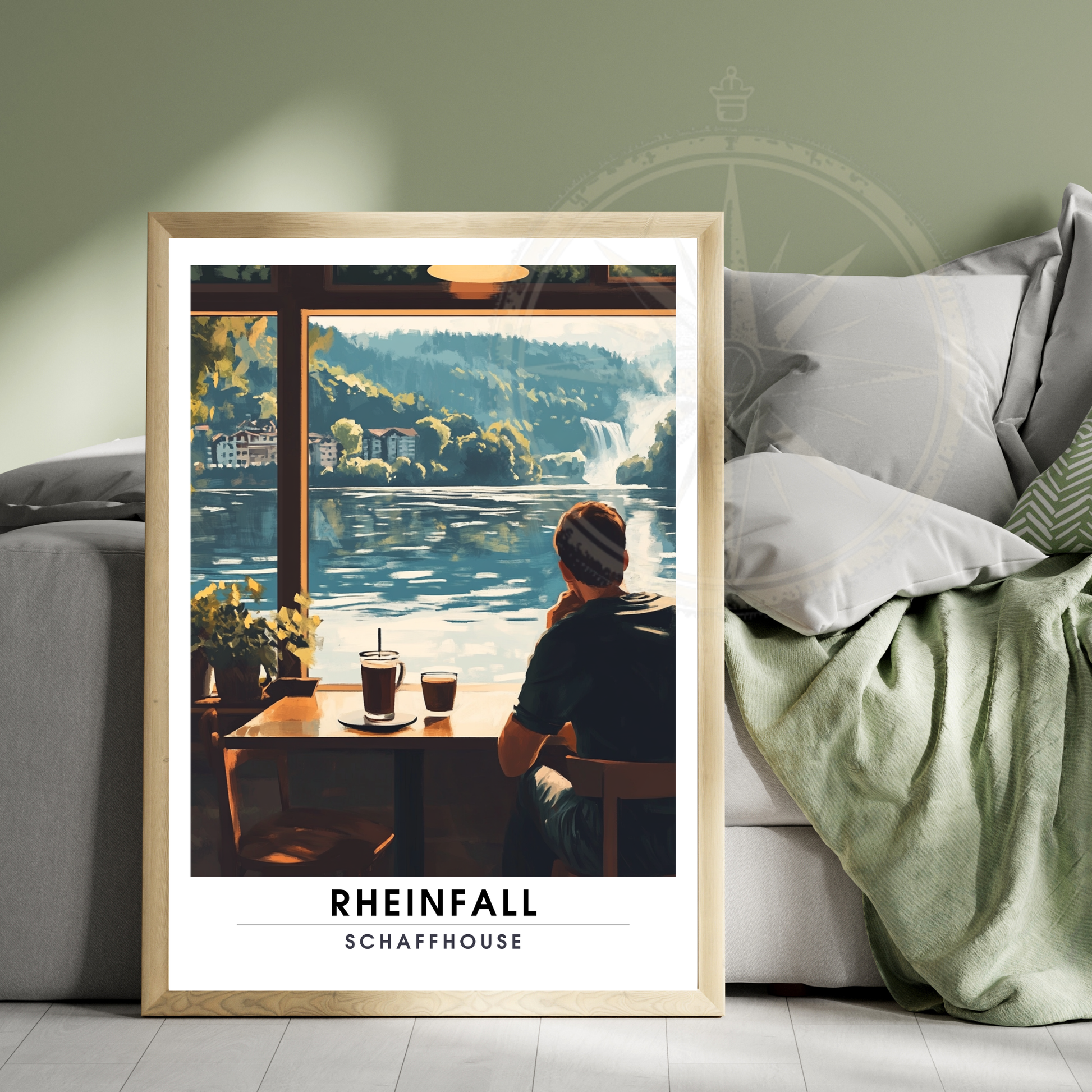 Affiche Chutes du Rhin | Poster de voyage Suisse | Affiche Suisse