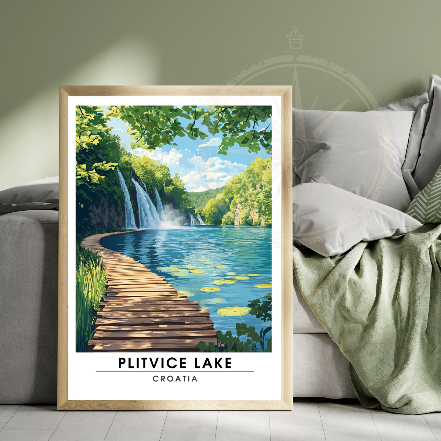 Affiche Lac de Plitvice | Impression voyage Croatie | Affiche Lac