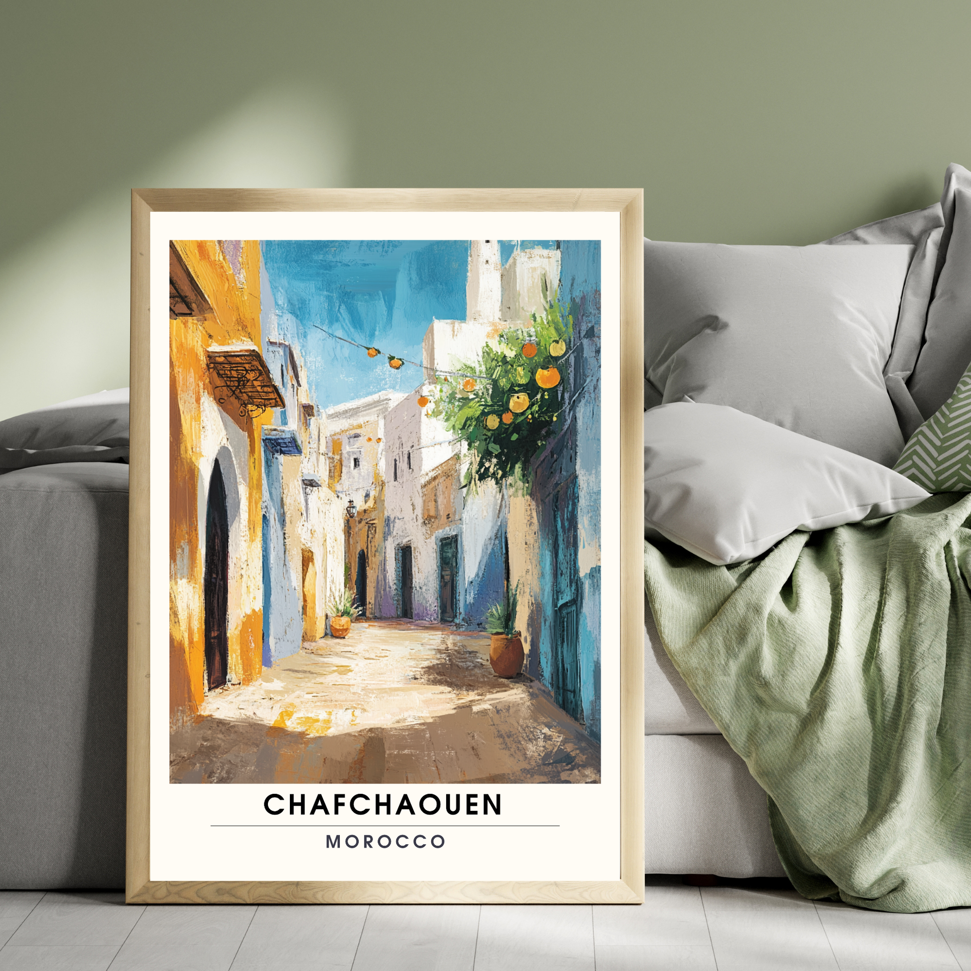 Affiche Chefchaouen | Poster de voyage Maroc | Affiche Maroc