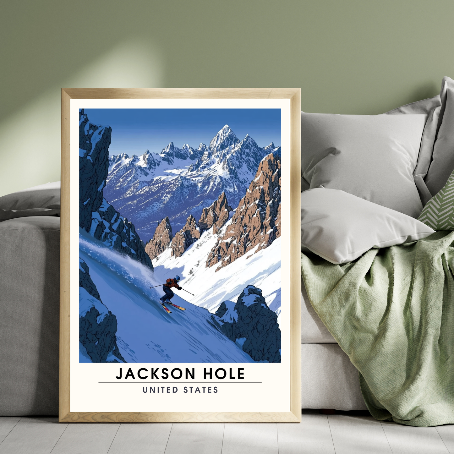 Affiche Jackson Hole, USA | Impression Jackson Hole | Affiche Ski | Wyoming