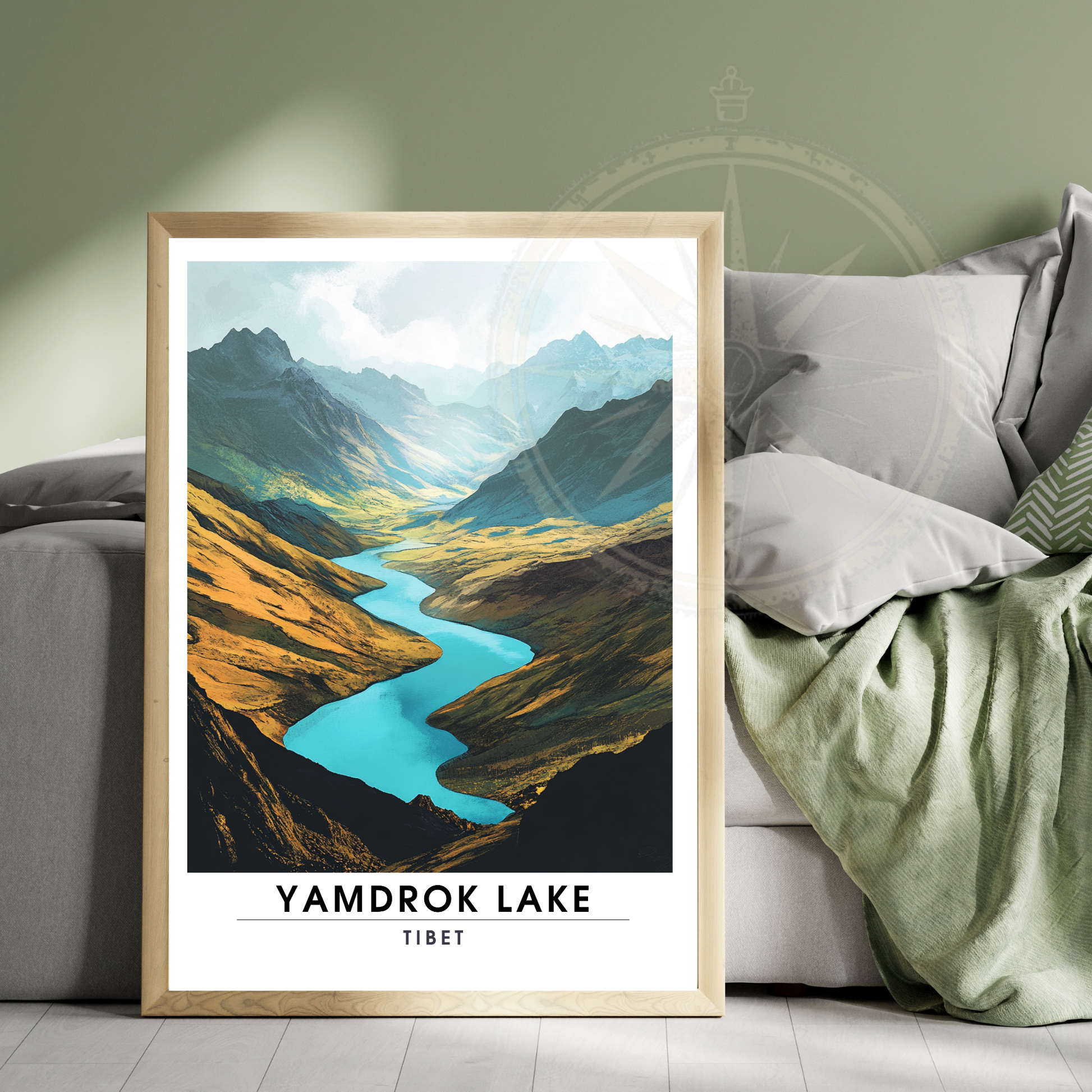 Affiche Lac Yamdrok  | Impression de voyage Tibet | Affiche Lac