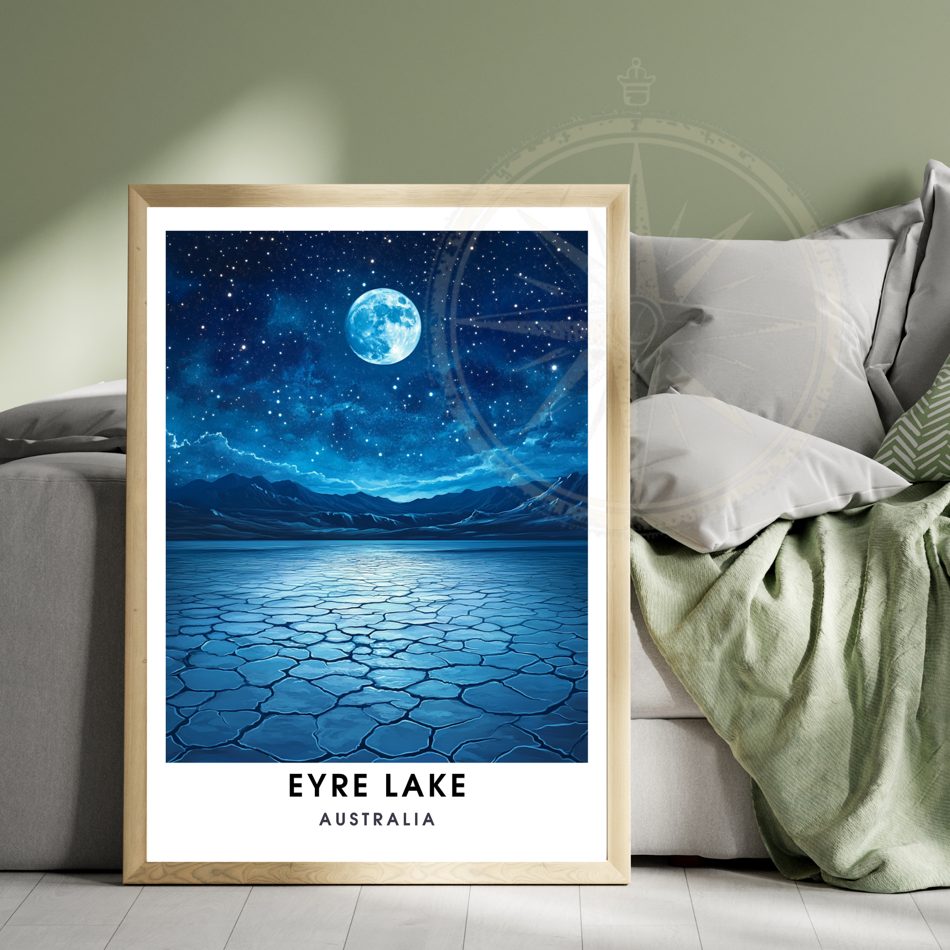 Affiche lac Eyre | Poster de voyage Australie | Affiche Lac