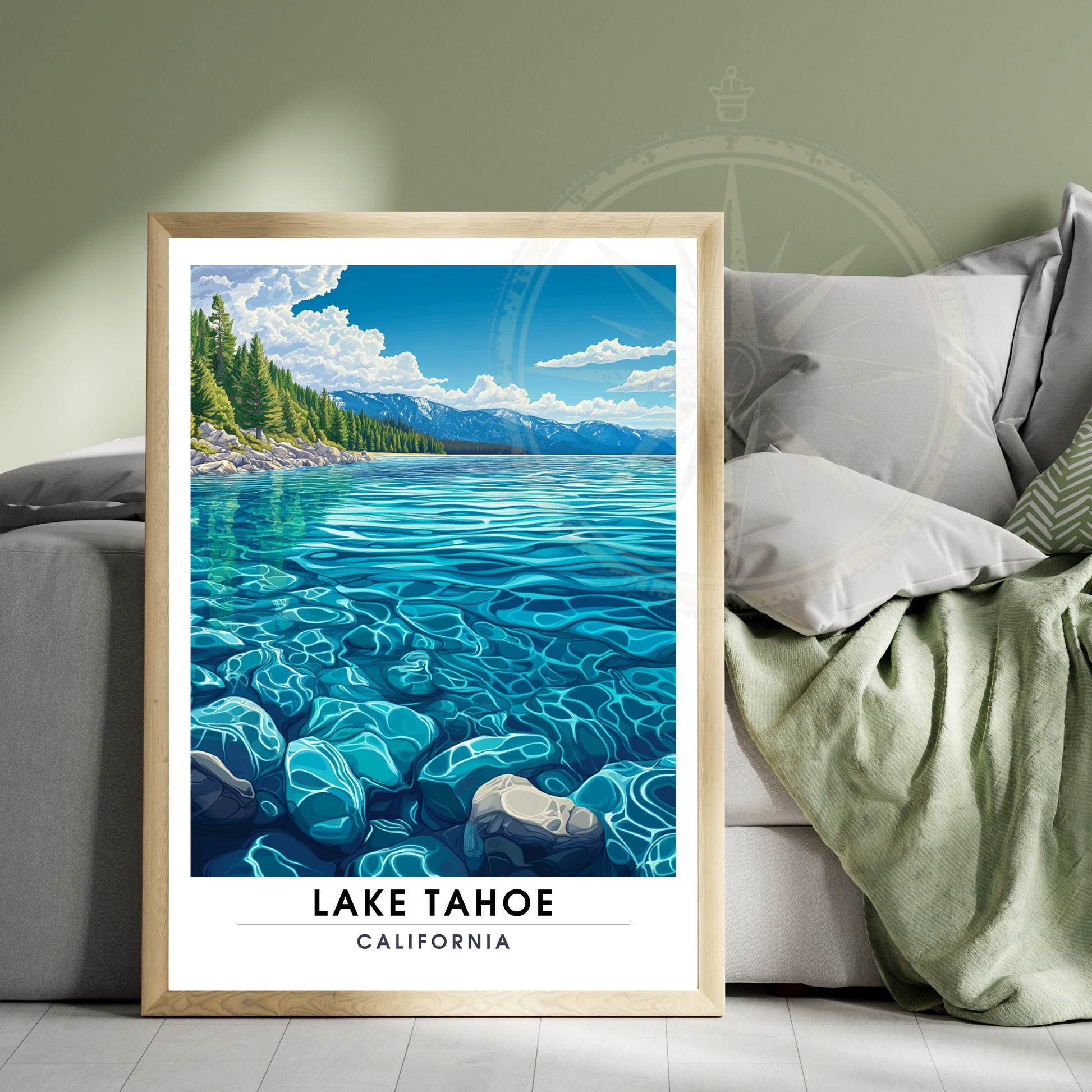 Affiche Lac Tahoe Californie | Impression de voyage États-Unis | Affiche Lac