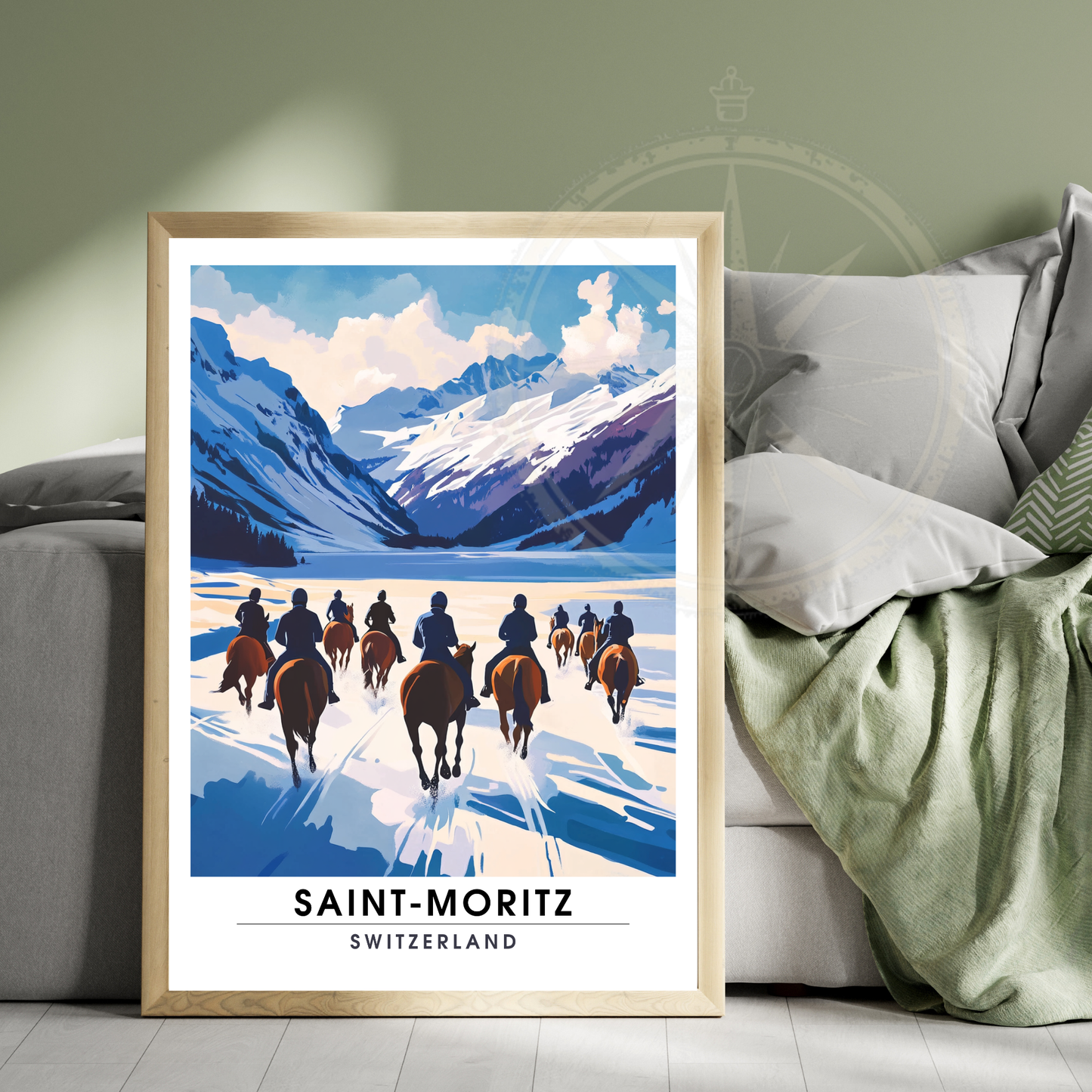 Affiche Saint-Moritz | Impression de voyage Suisse | Affiche Suisse
