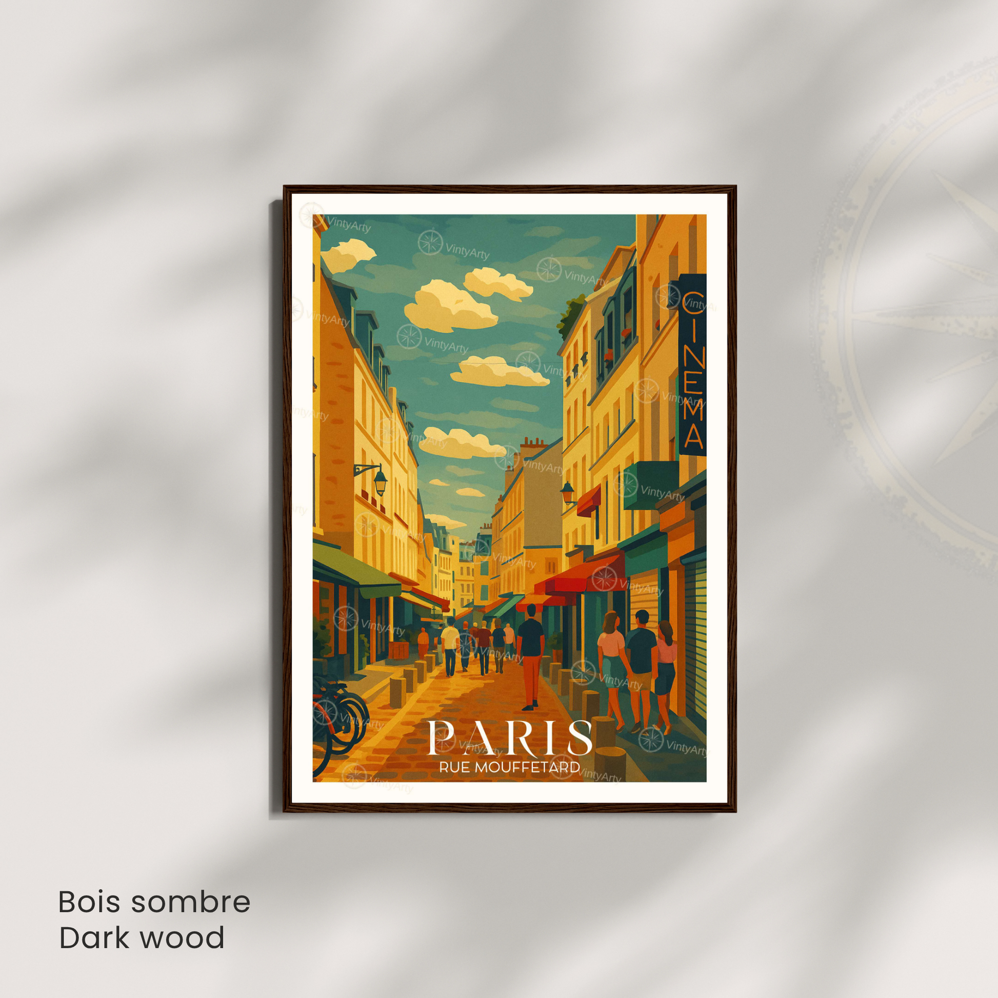 Affiche Paris | Poster Rue Mouffetard | Affiche France