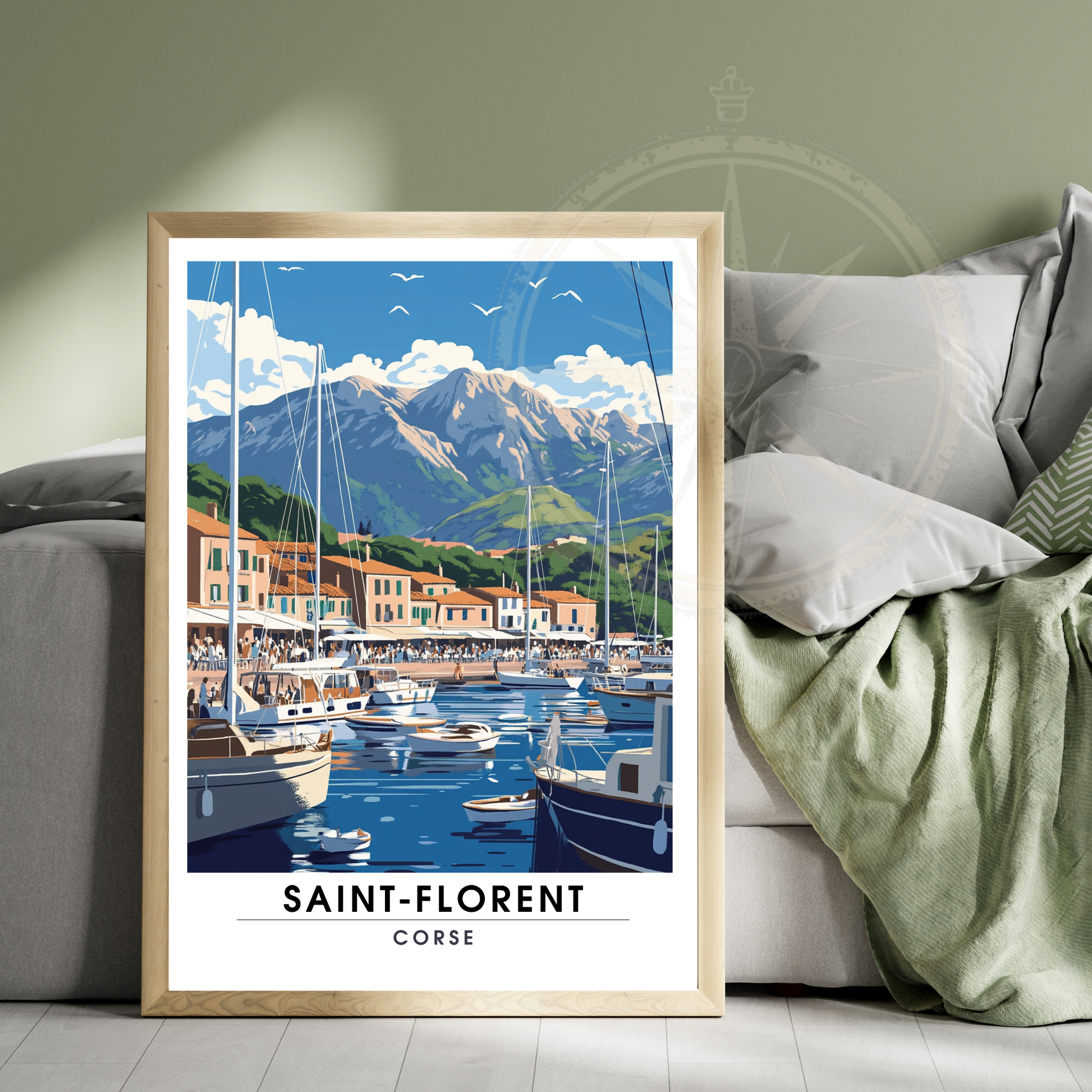 Affiche Saint Florent | Poster décoratif Corse | Affiche Corse