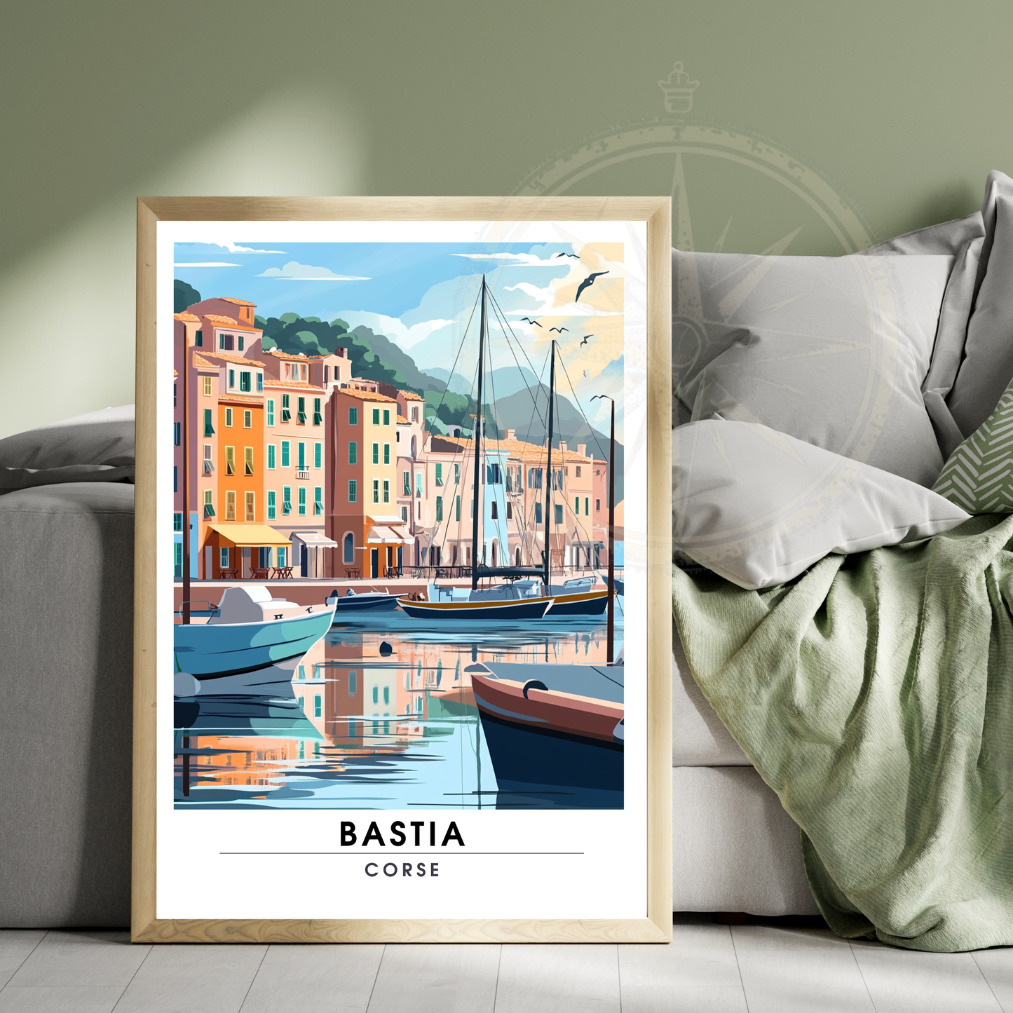 Affiche Bastia | Impression de voyage Corse | Affiche Corse