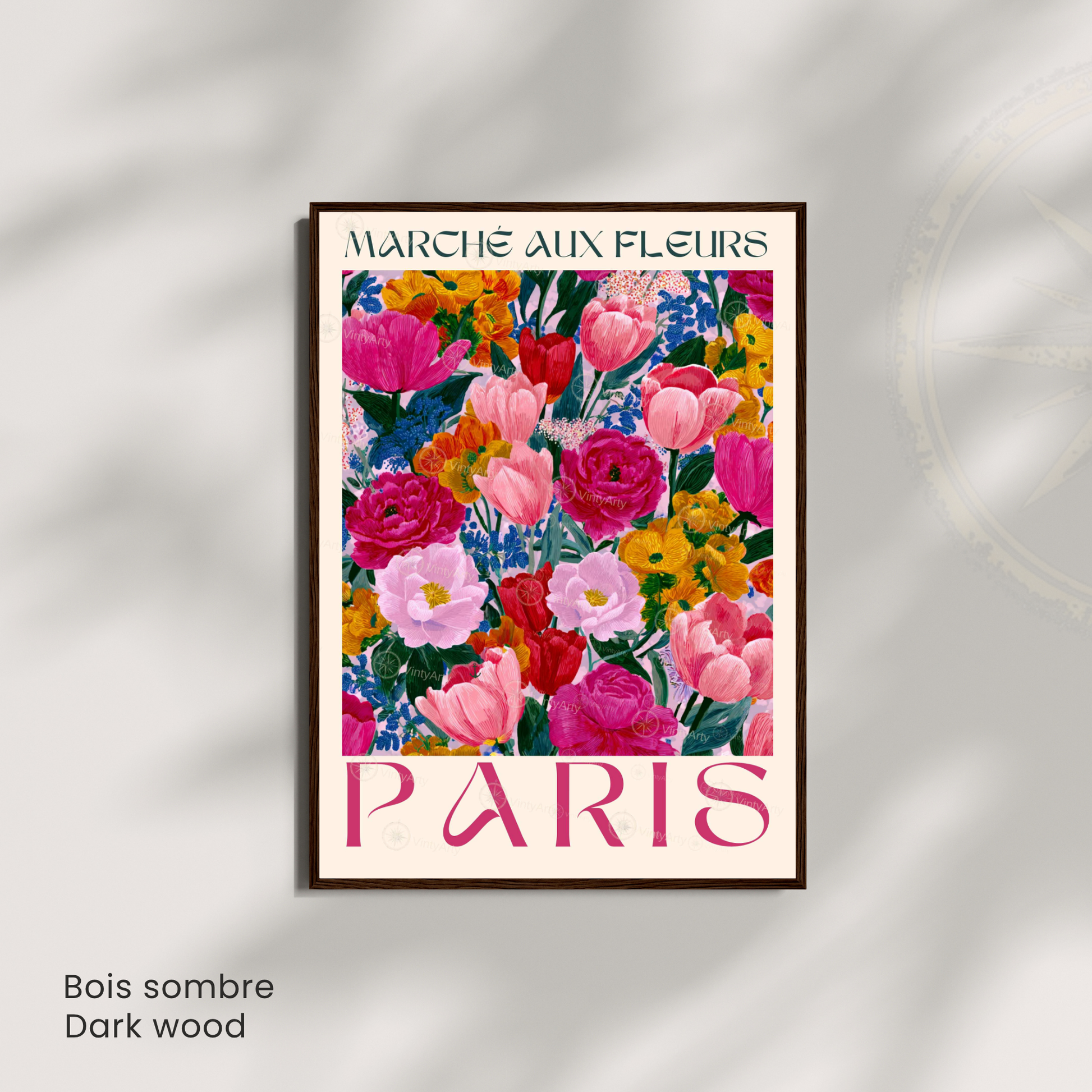 Affiche Paris | Décoration murale France | Affiche Marché aux fleurs