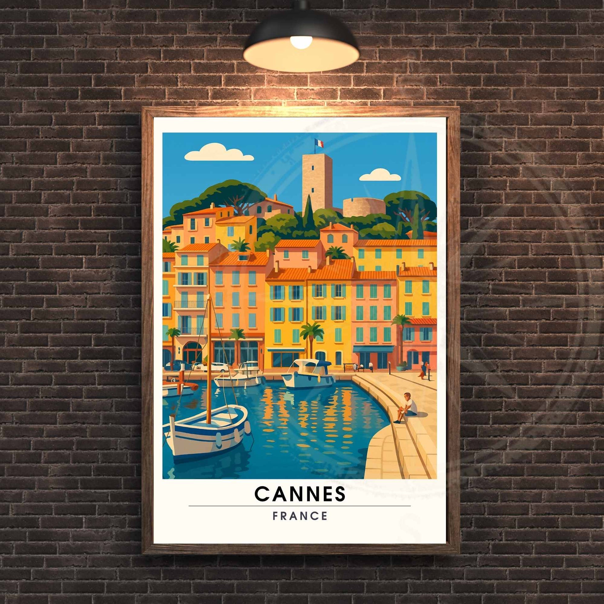 Affiche Cannes | Impression Cannes | Affiche de voyage France | Port de Cannes