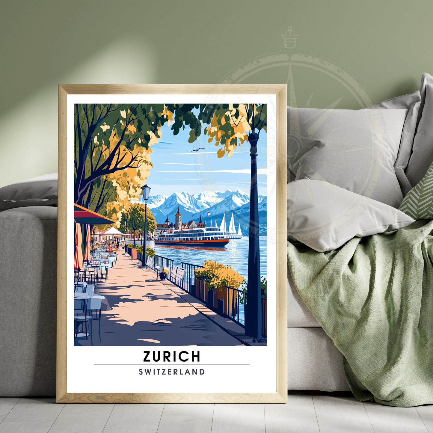 Affiche Zurich | Poster de voyage Suisse | Affiche Suisse