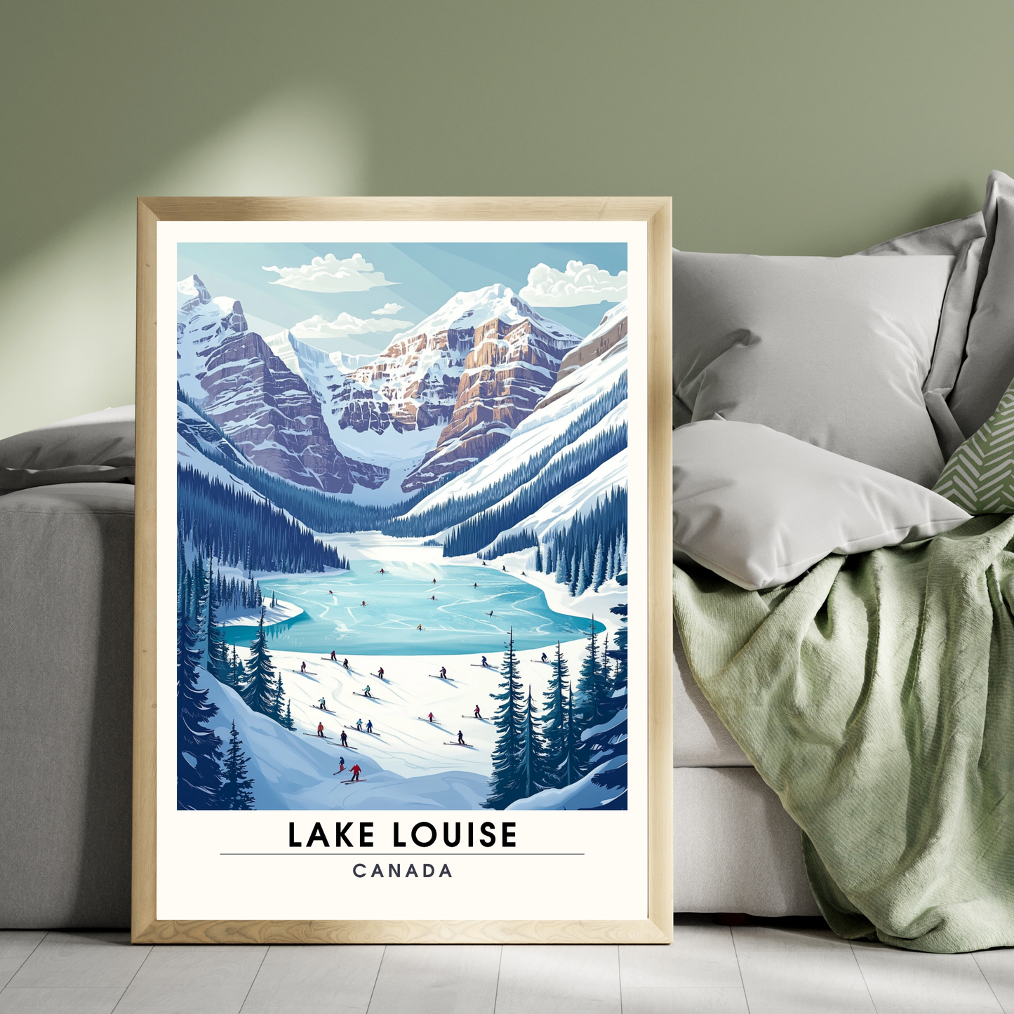Affiche Lake Louise, Canada | impression de voyage Lake Louise | Affiche Ski