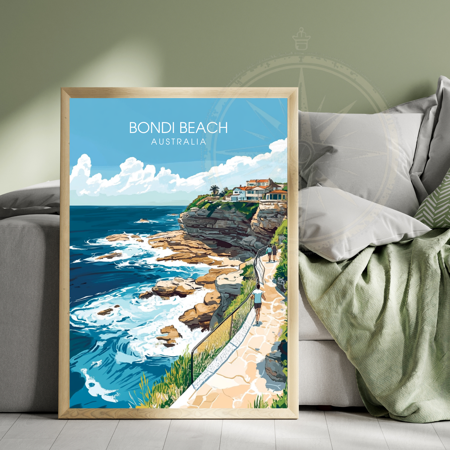 Affiche Plage de Bondi | Impression Australie | Affiche Australie