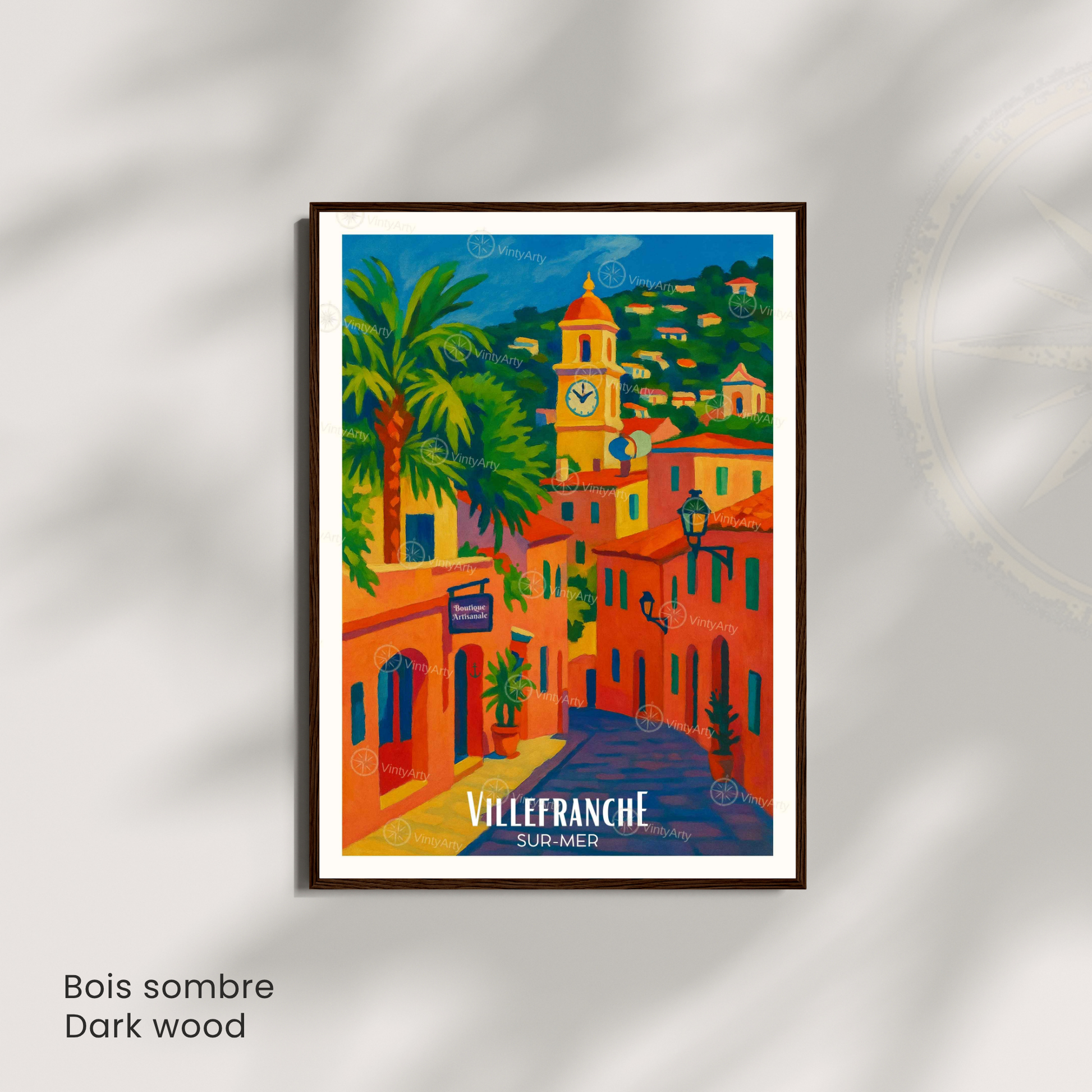 Affiche Villefranche-sur-Mer | Poster France | Affiche Côte d'Azur