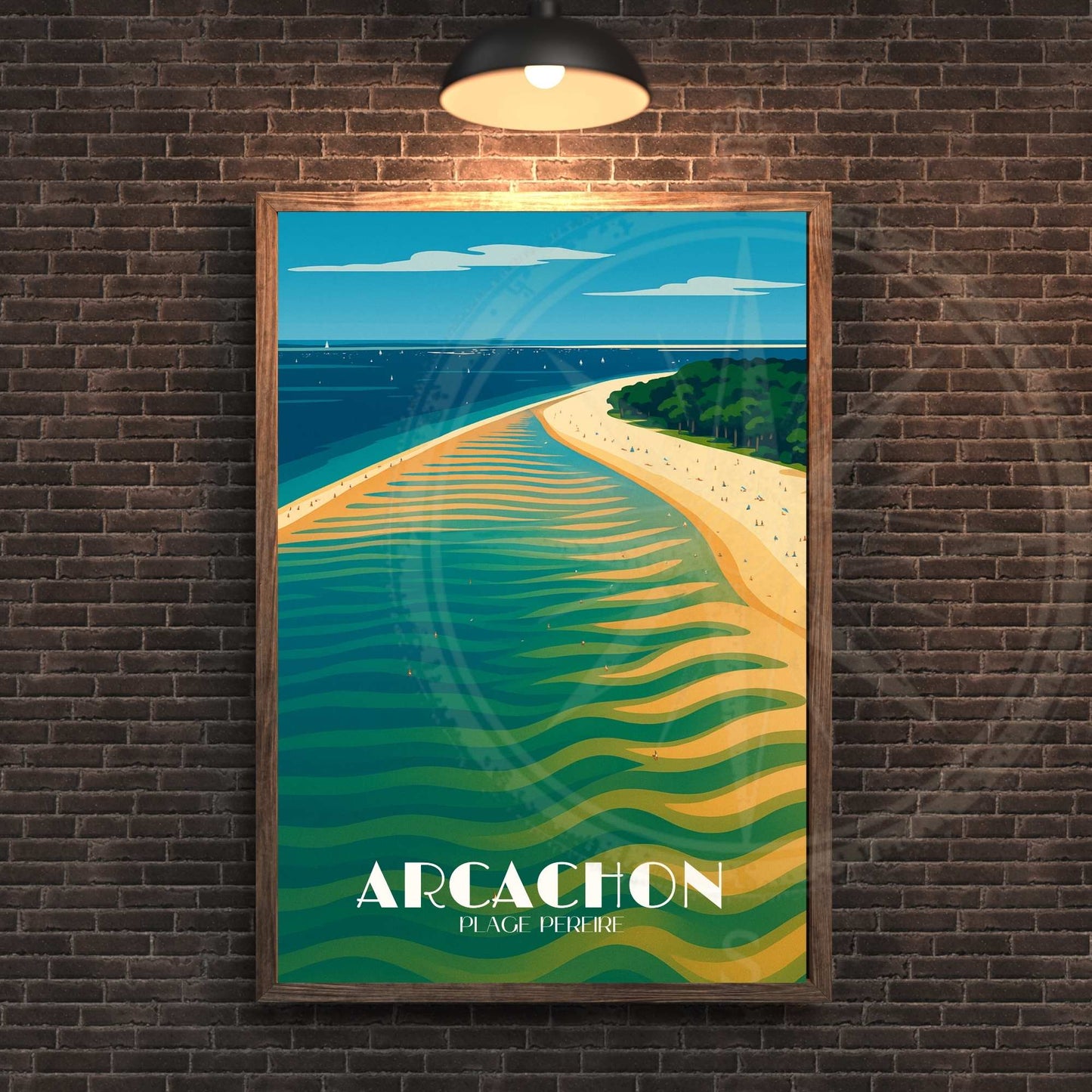 Affiche Arcachon | Impression Bassin d'Arcachon | Affiche de voyage France | Plage Pereire