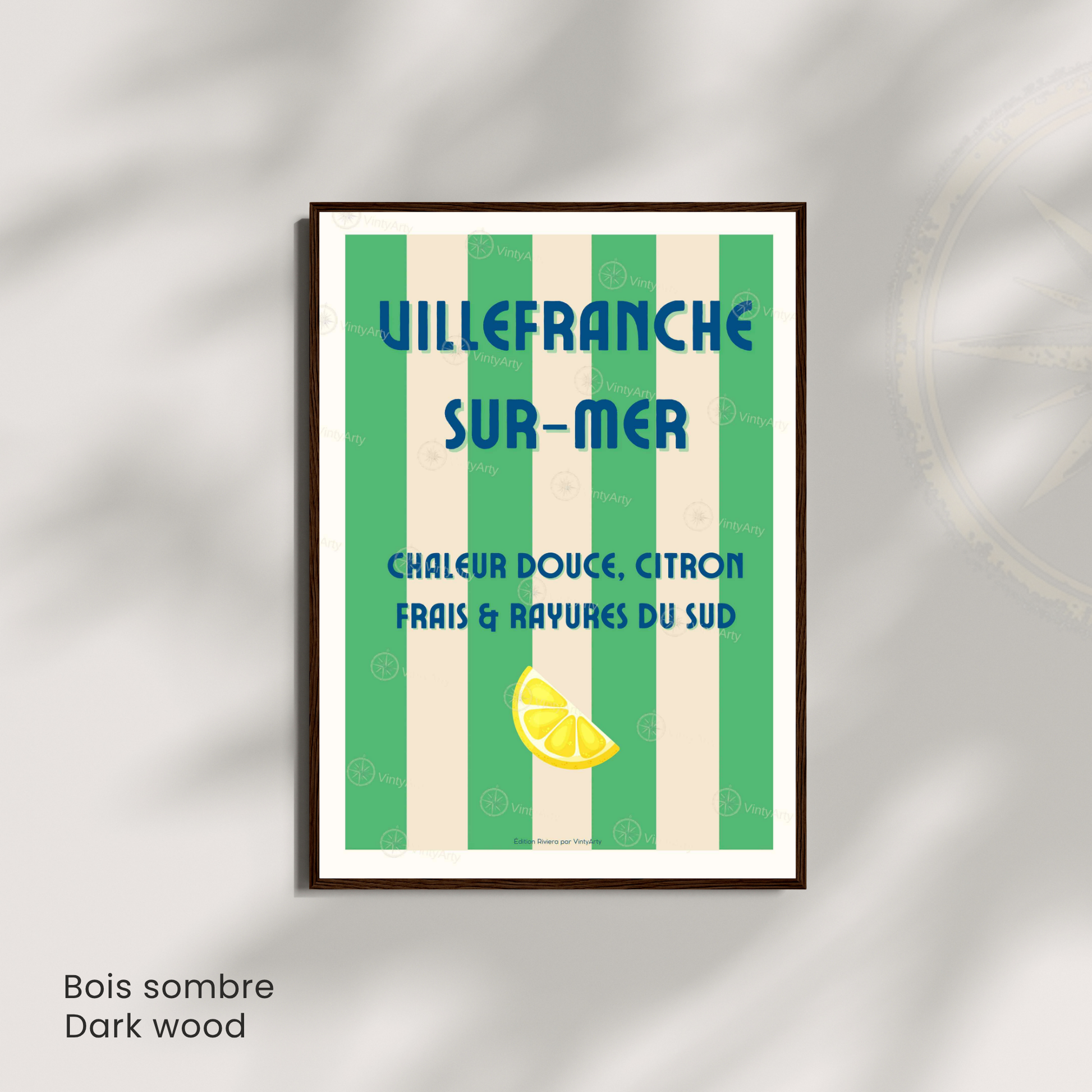 Affiche Villefranche-sur-Mer | Impression de voyage France | Affiche Côte d'Azur