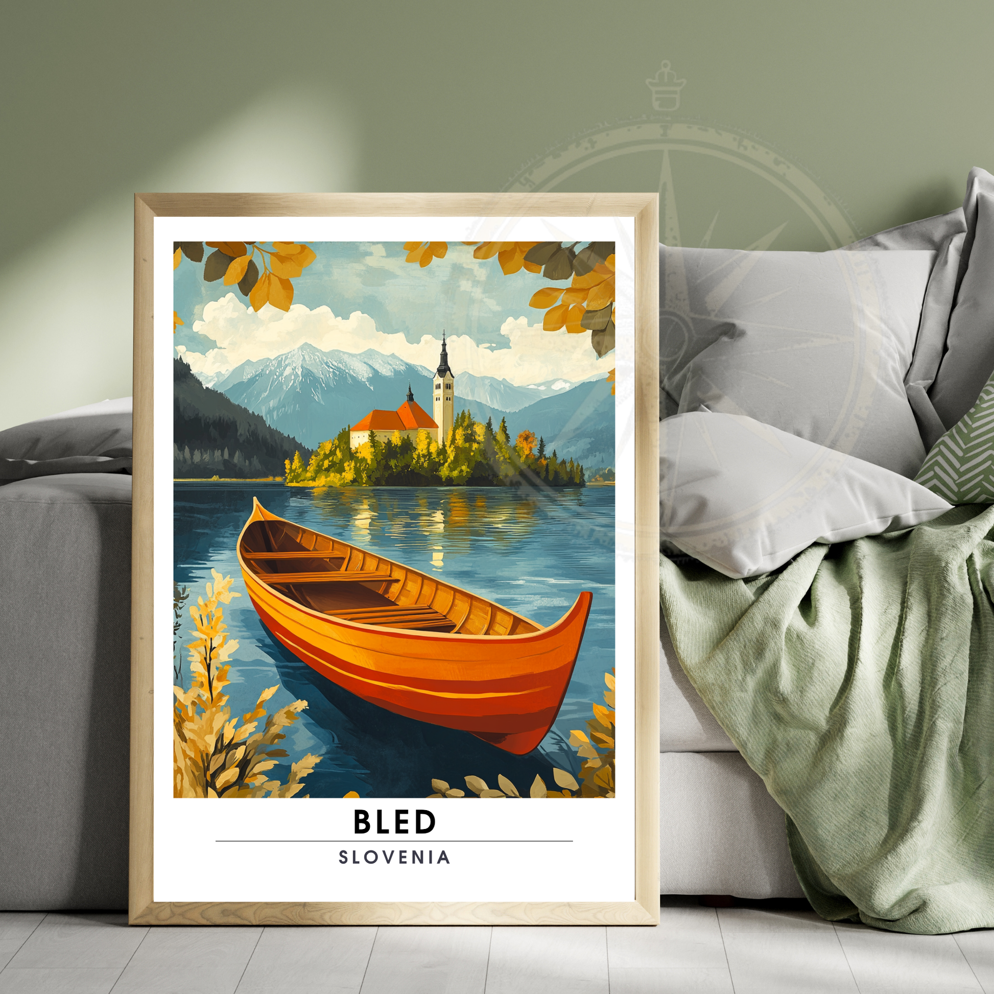 Affiche Bled | Impression de voyage Slovénie | Affiche Slovénie