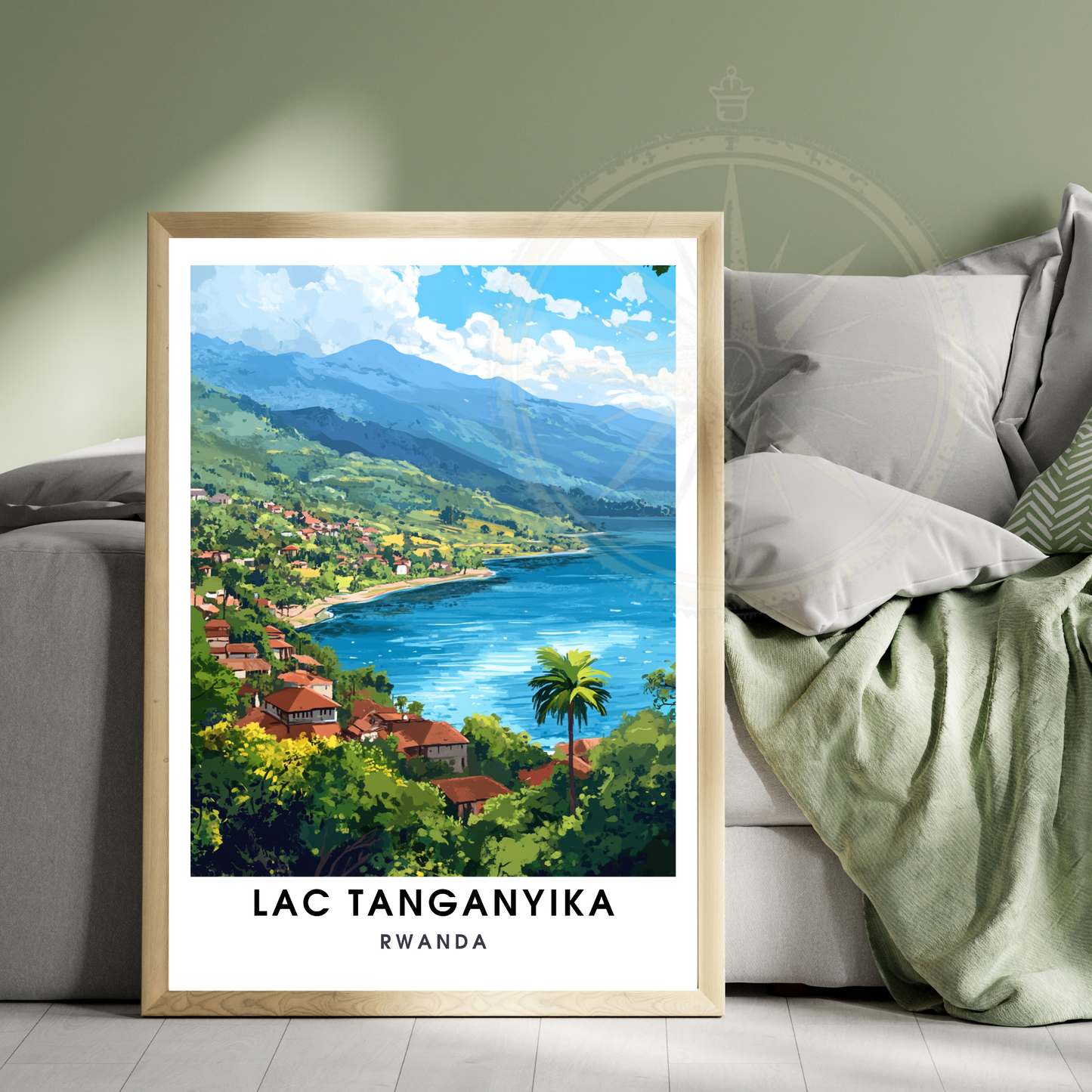 Affiche Lac Tanganyika | Impression Rwanda | Affiche Lac