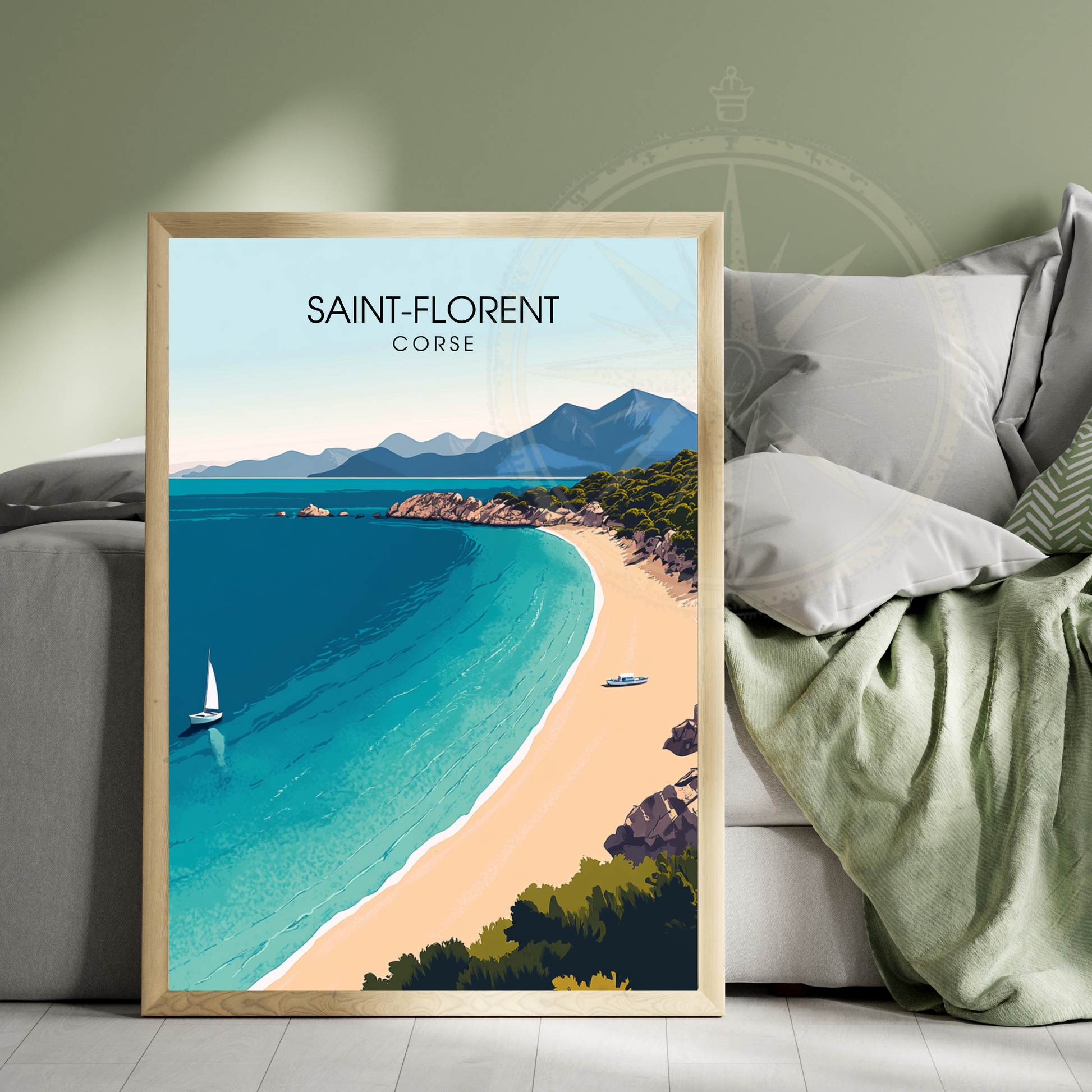 Affiche Saint Florent | Impression Corse | Affiche Corse