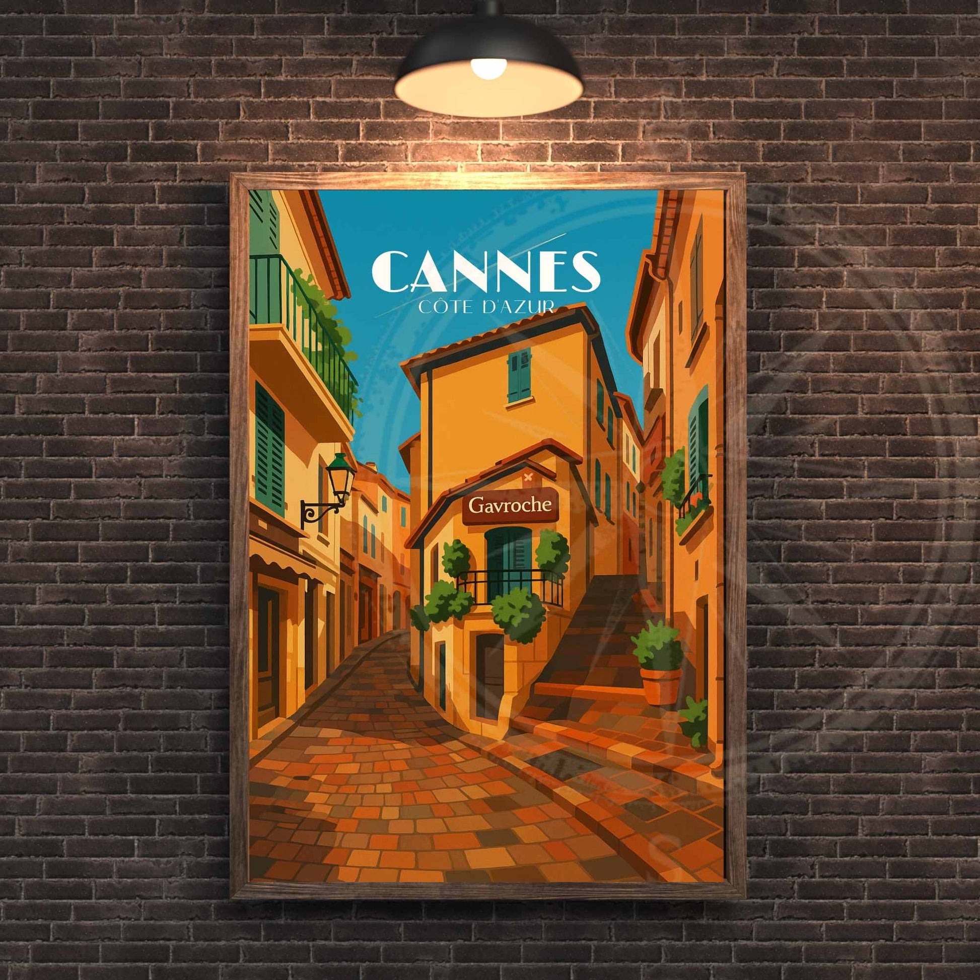 Affiche Cannes | Impression de voyage Cannes | Affiche France  | Le Le Suquet