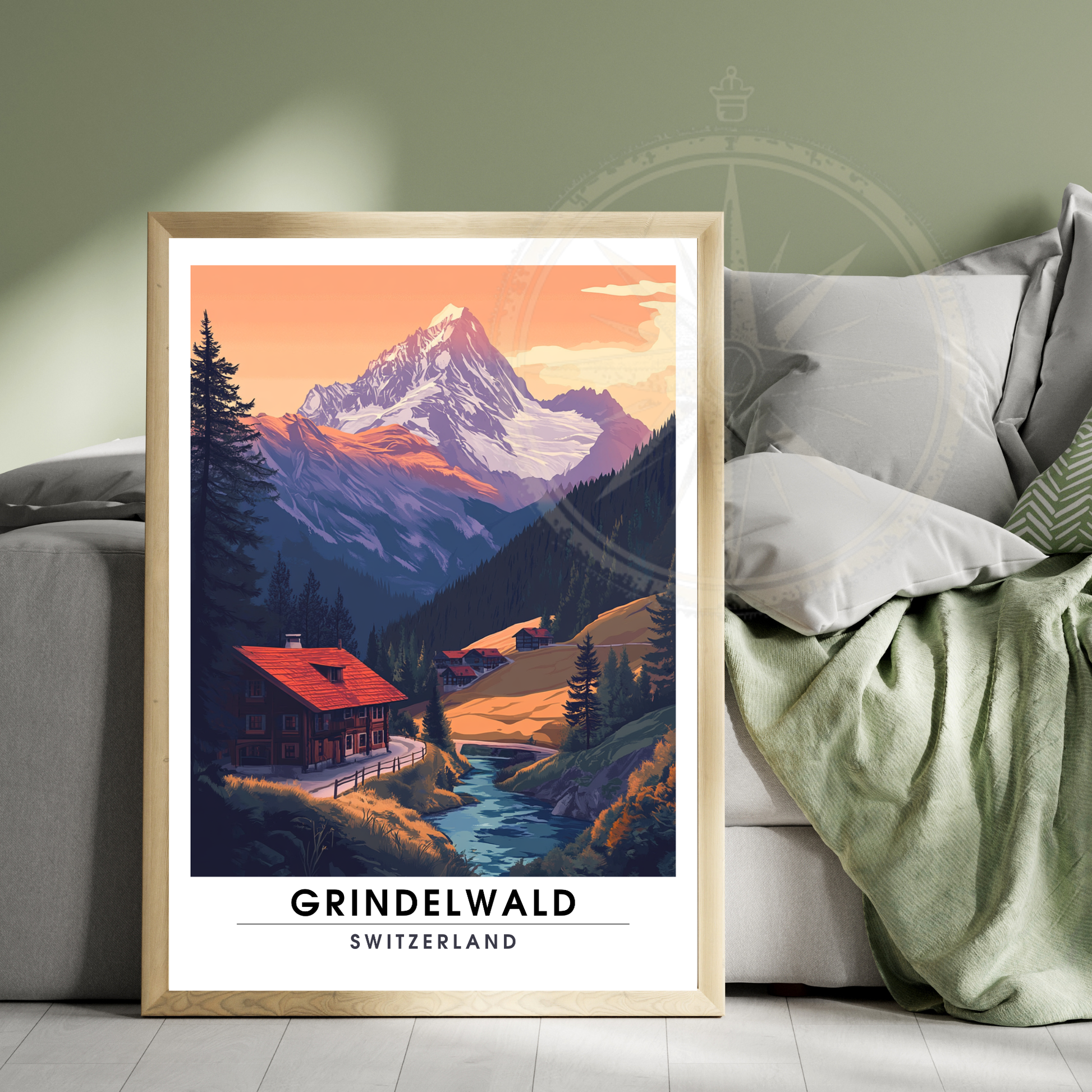 Affiche Grindelwald | Poster de voyage Suisse | Affiche Suisse