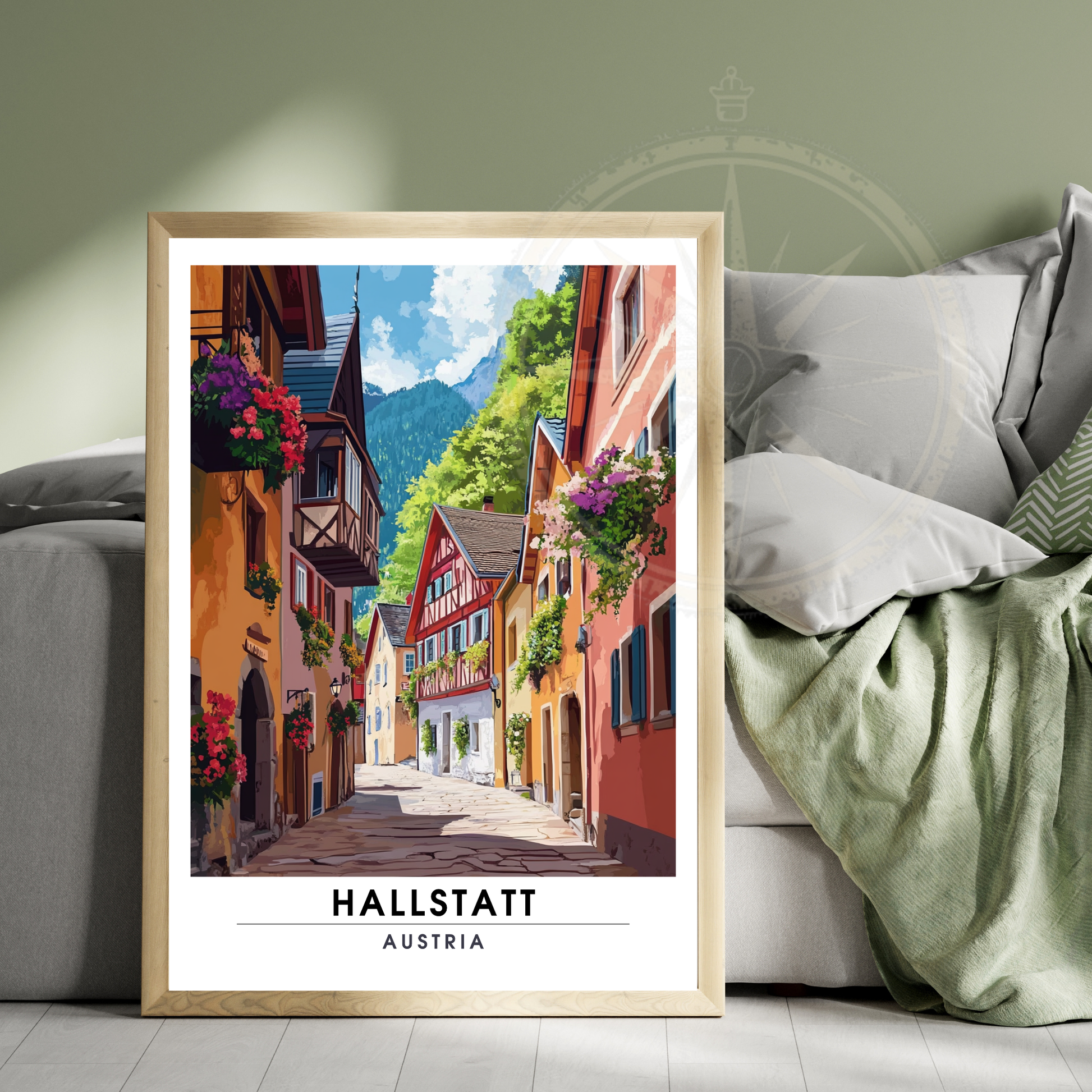 Affiche Hallstatt | Impression de voyage Autriche | Affiche Autriche