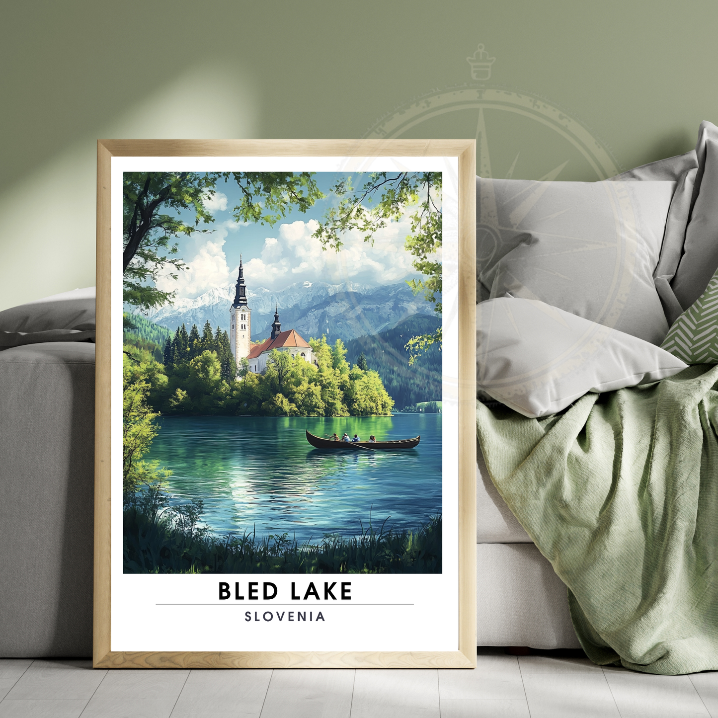 Affiche Lac de Bled | Poster de voyage Slovénie | Affiche Lac
