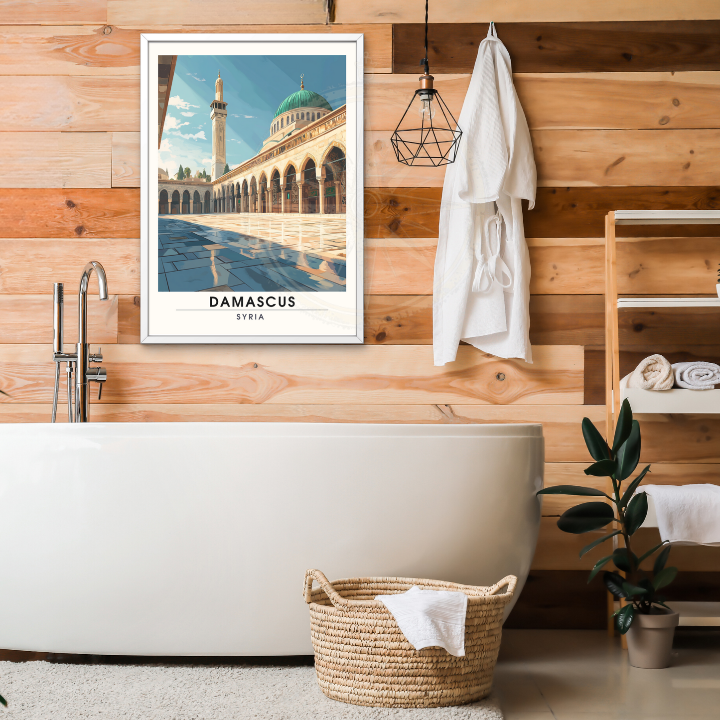 Damaskus Poster | Damaskus, Syrien Druck | Große Umayyaden-Moschee