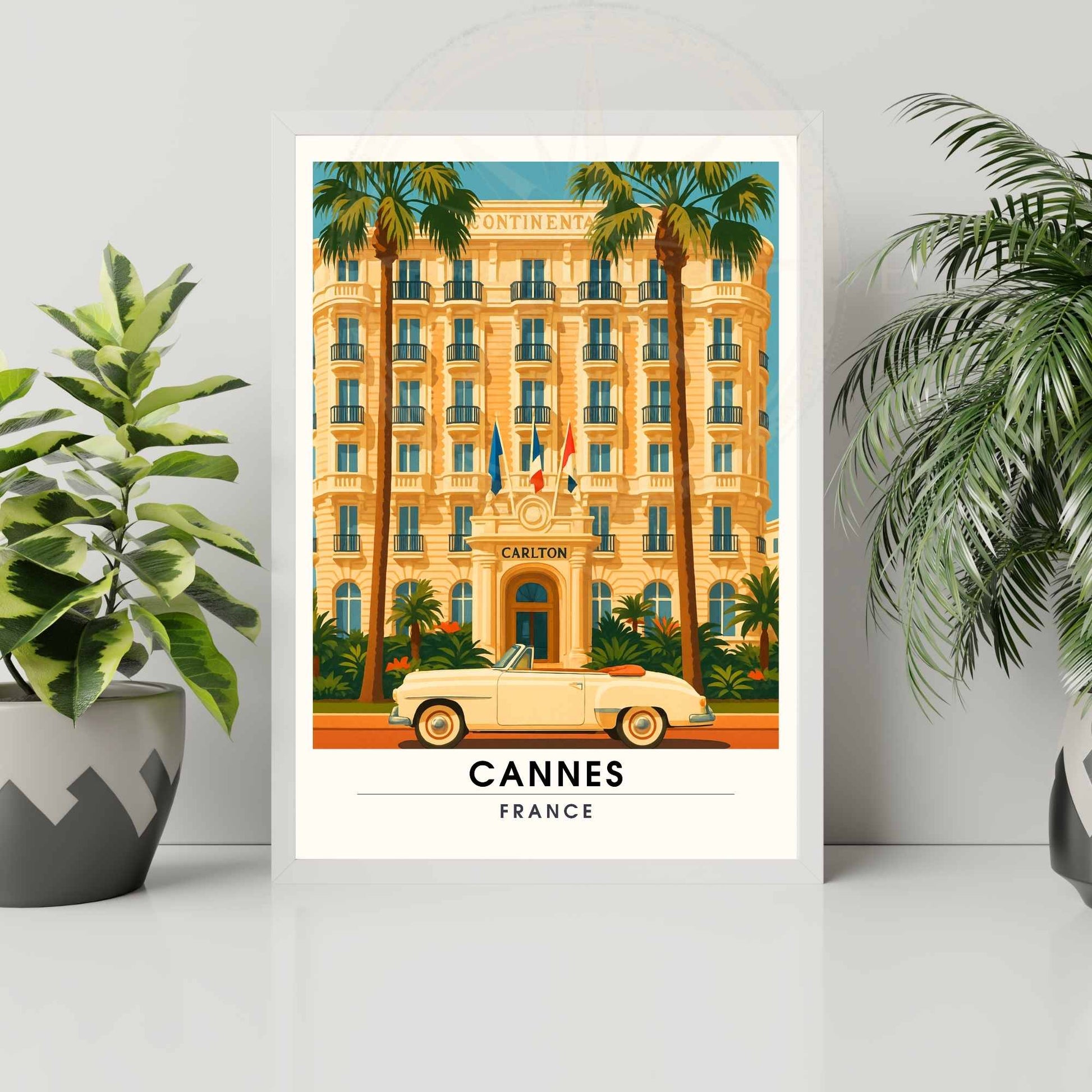 Affiche Cannes | Impression Cannes | Affiche de voyage France  | Affiche Vintage
