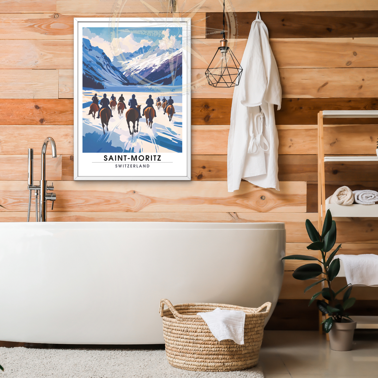 Affiche Saint-Moritz | Impression de voyage Suisse | Affiche Suisse